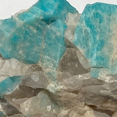 Amazonite crystal with smoky quartz