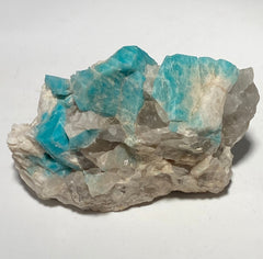 Amazonite crystal with smoky quartz