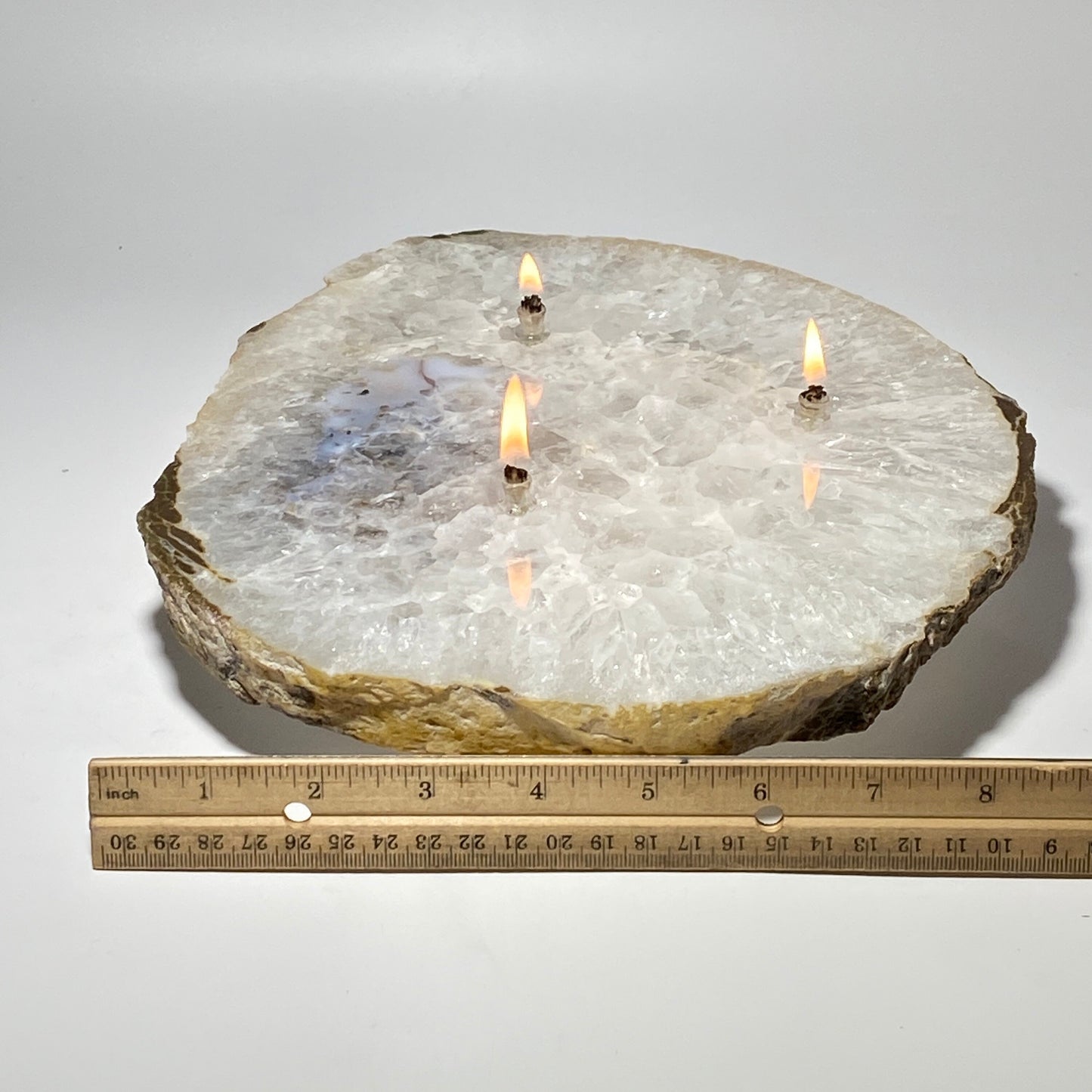 Roccia Roba - Large Agate Slab Oil Candle, rock decor