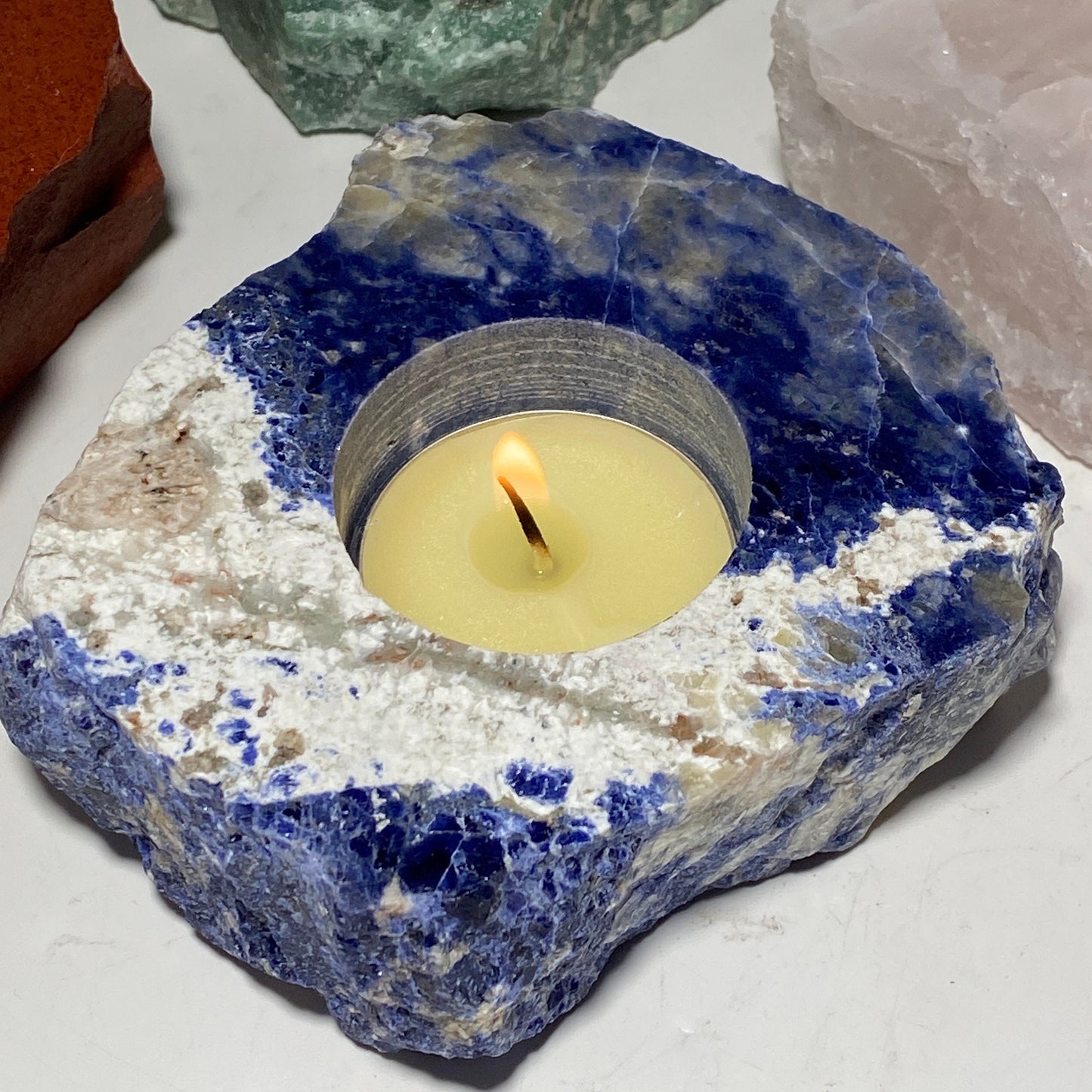 Roccia Roba - Crystal tea light candle holder, rock decor
