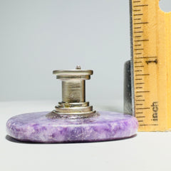 Polished lepidolite knobs