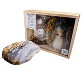 Rock Candle gift box - purple agate