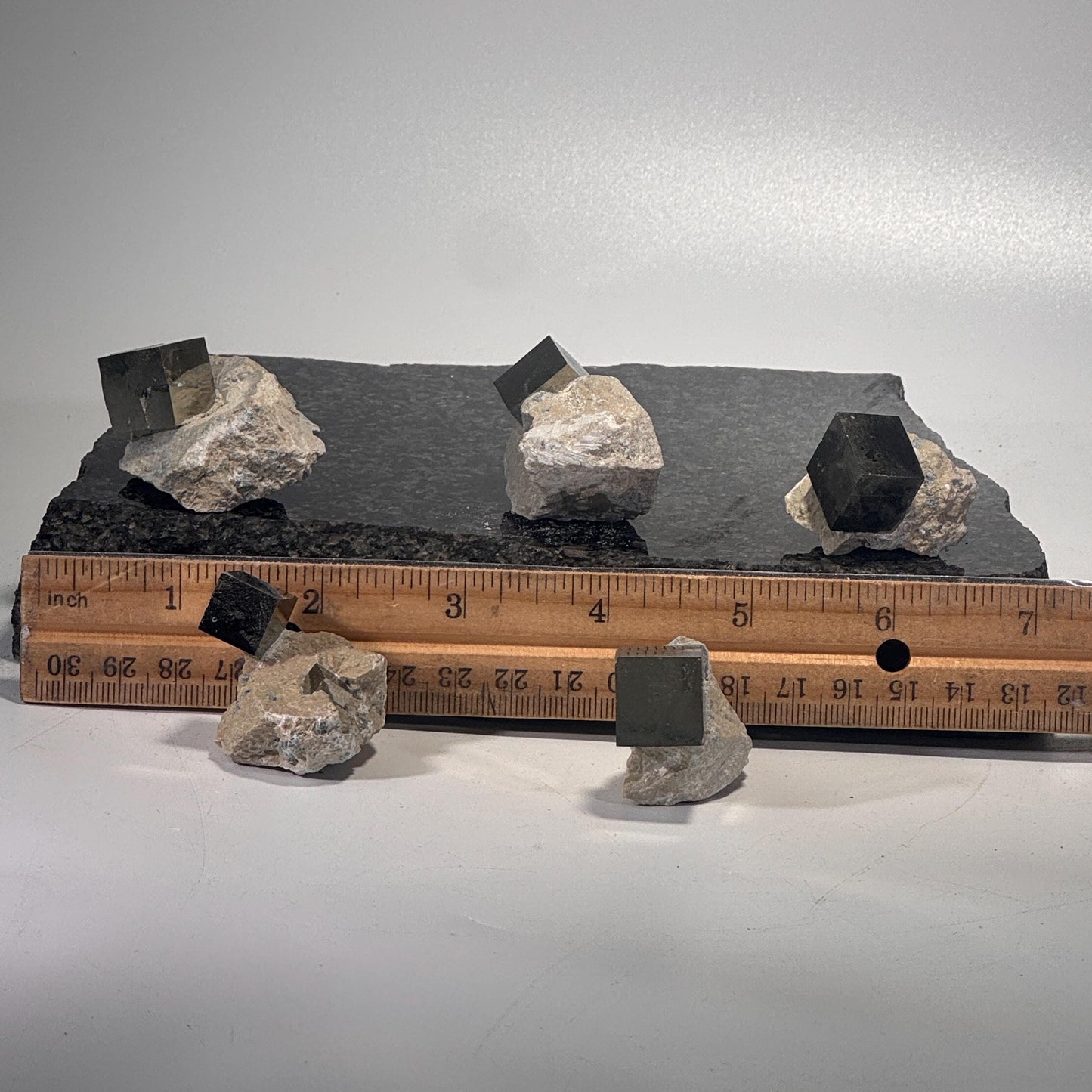 Roccia Roba - Pyrite cube cluster in matrix, rock decor