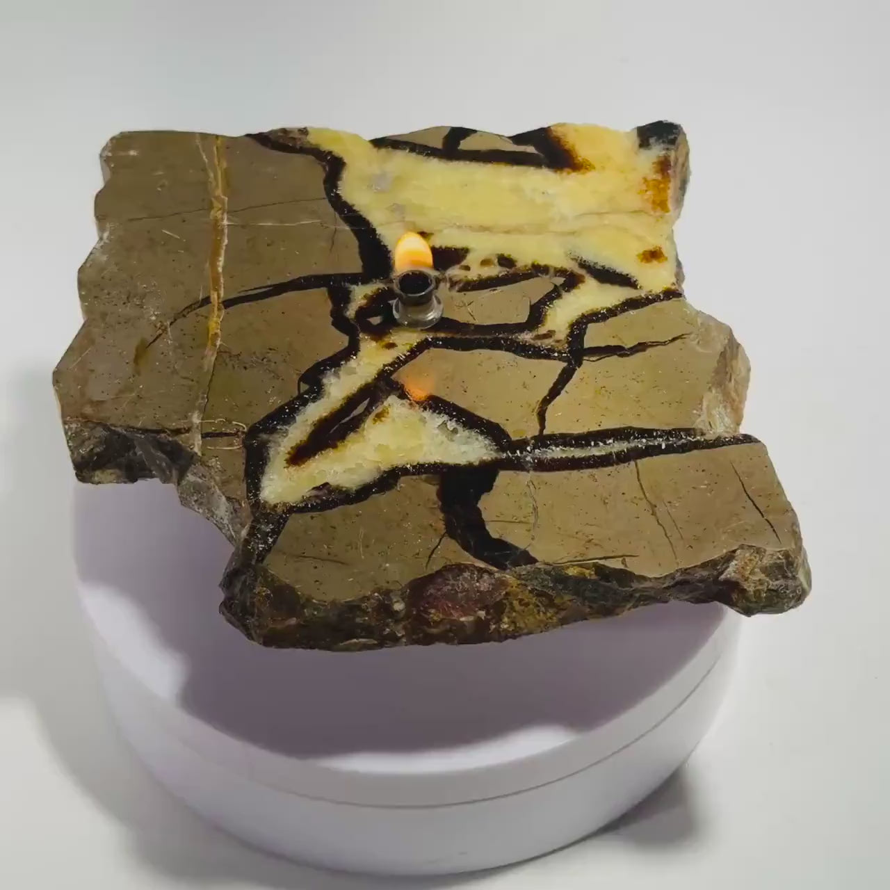 Septarian Rock Oil Candle Gift Box