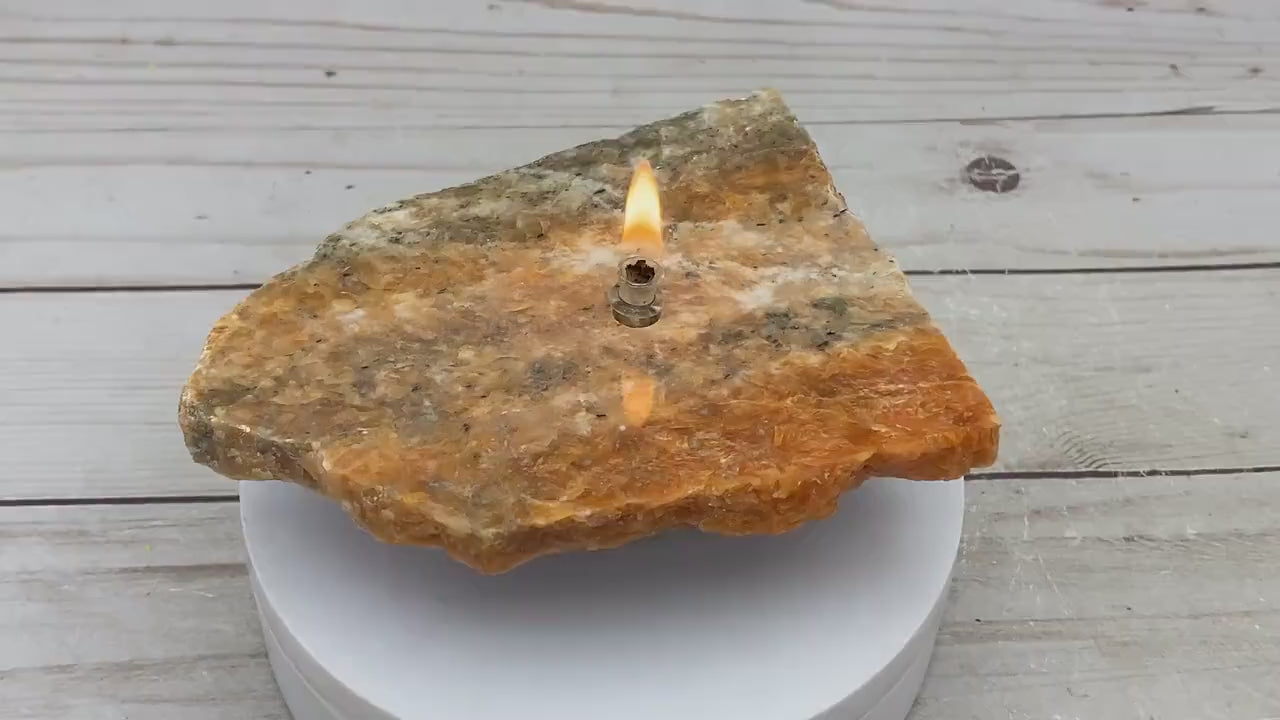 Orchid Calcite Rock Oil Lamp Gift Box