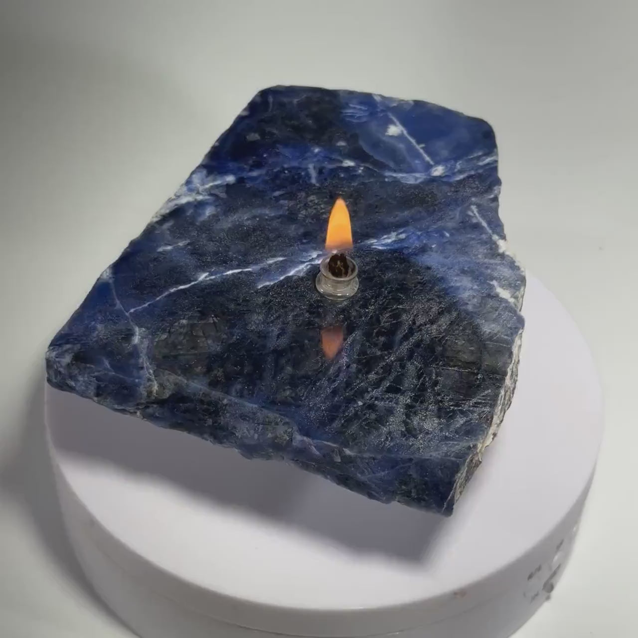 Sodalite Rock Candle