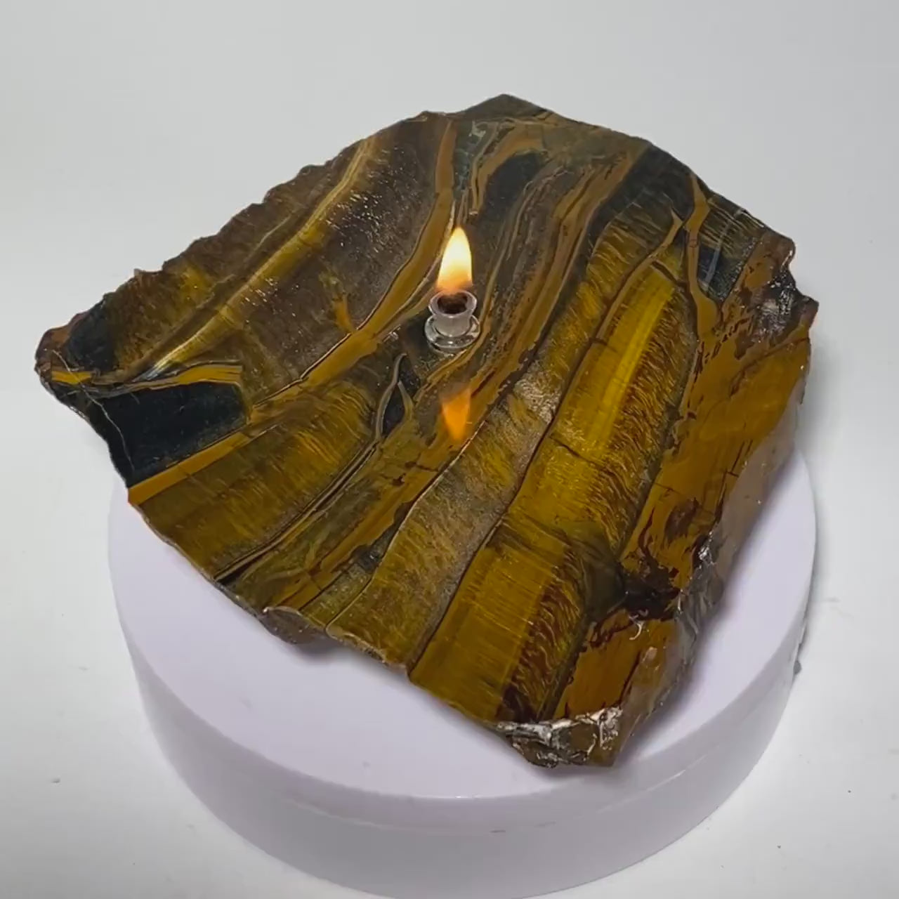 Tigers Eye Rock Oil Candle Gift Box