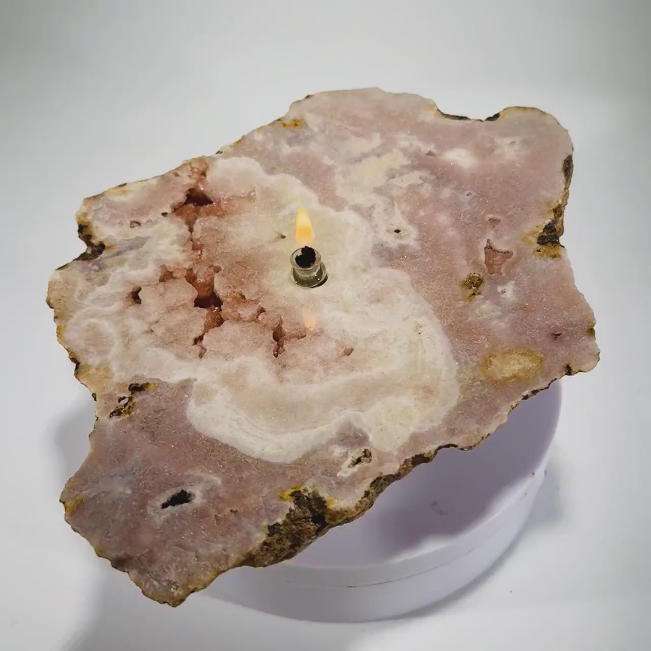 Rock Candle - pink amethyst