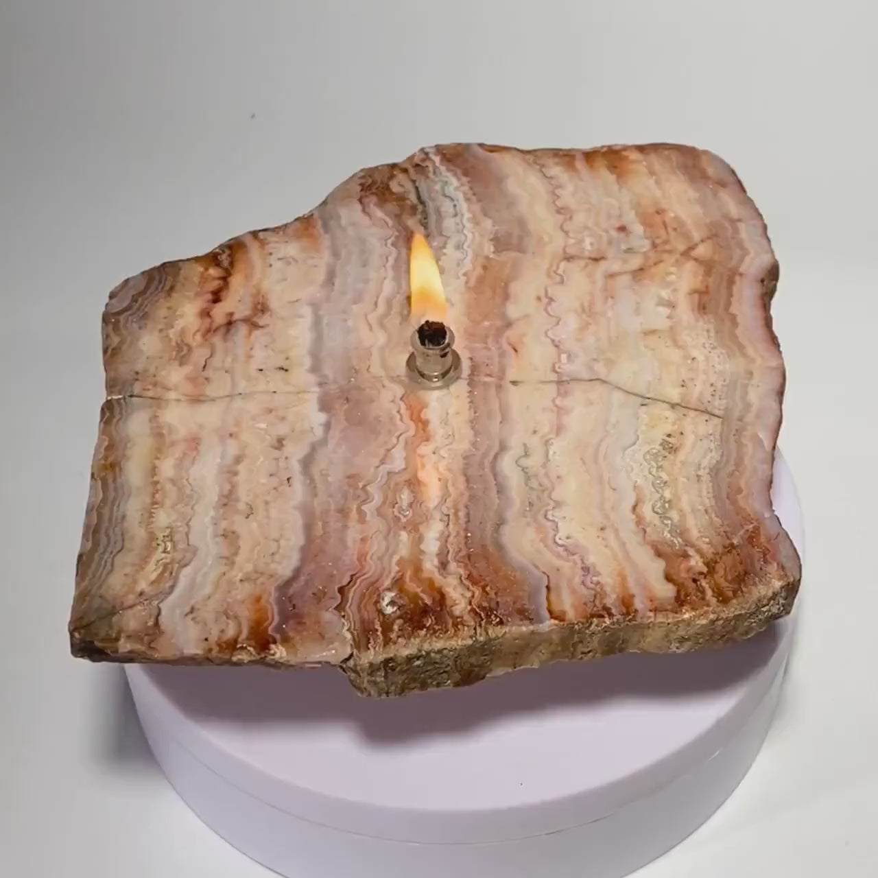 Crazy Lace Agate Rock Oil Candle Gift Box