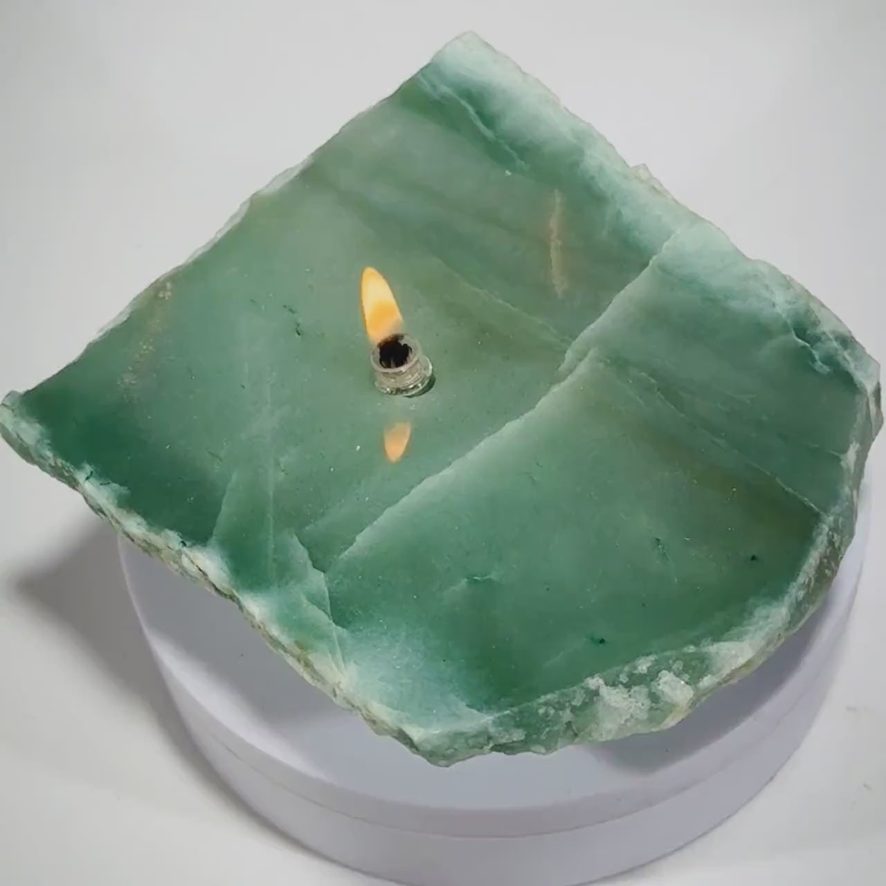 Rock Oil Candle  - green quartz