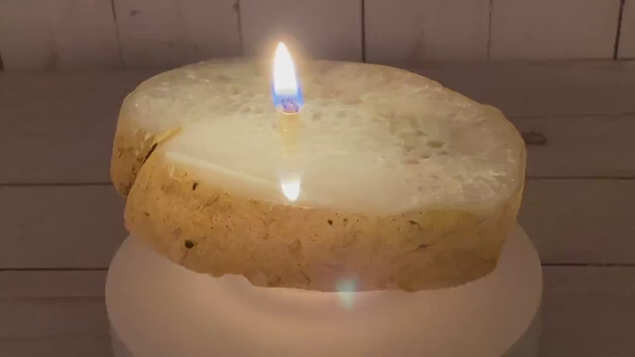 Rock oil candle kit - Thick Agate Slab