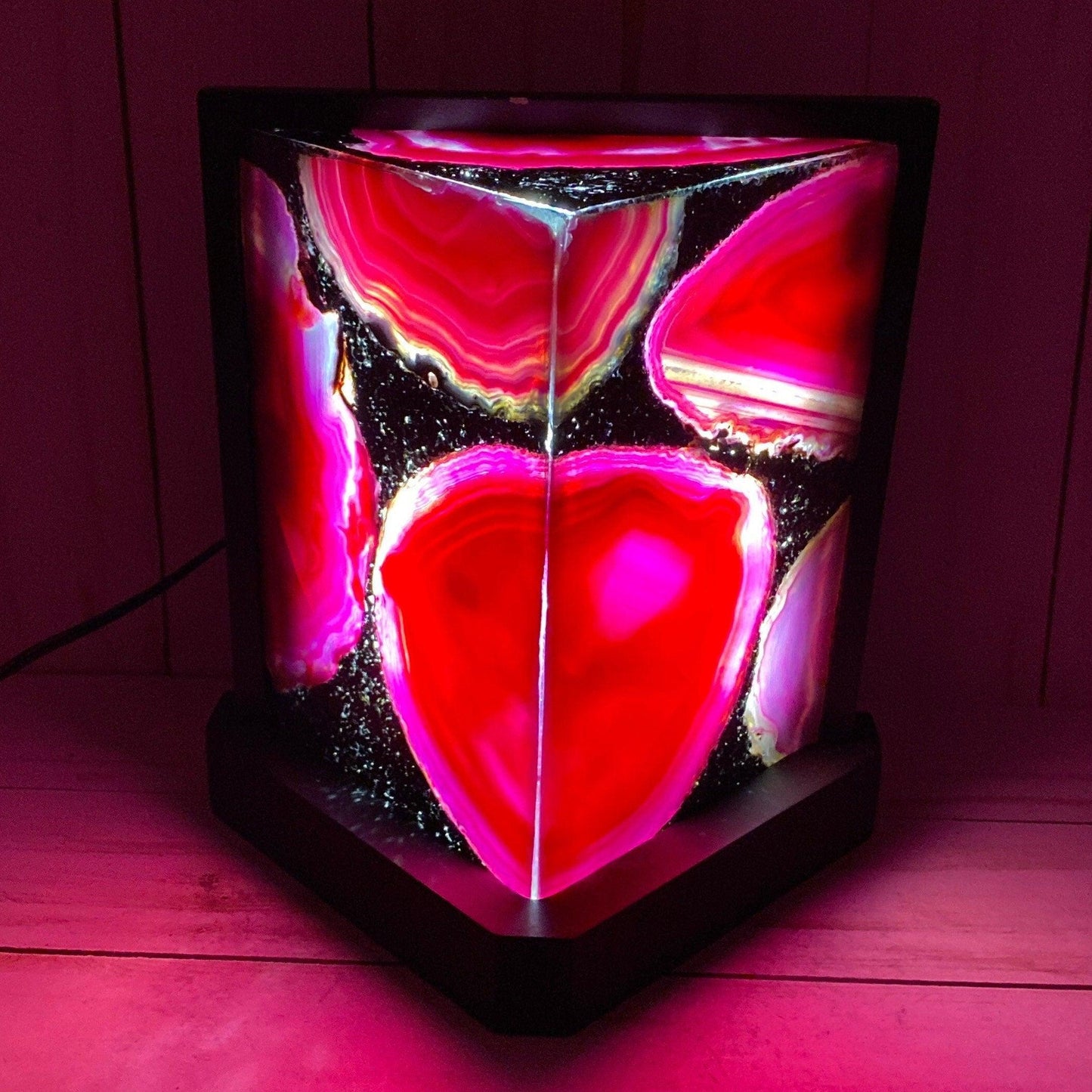 Agate Table Lamp - 7 inch Pink agate - RocciaRoba