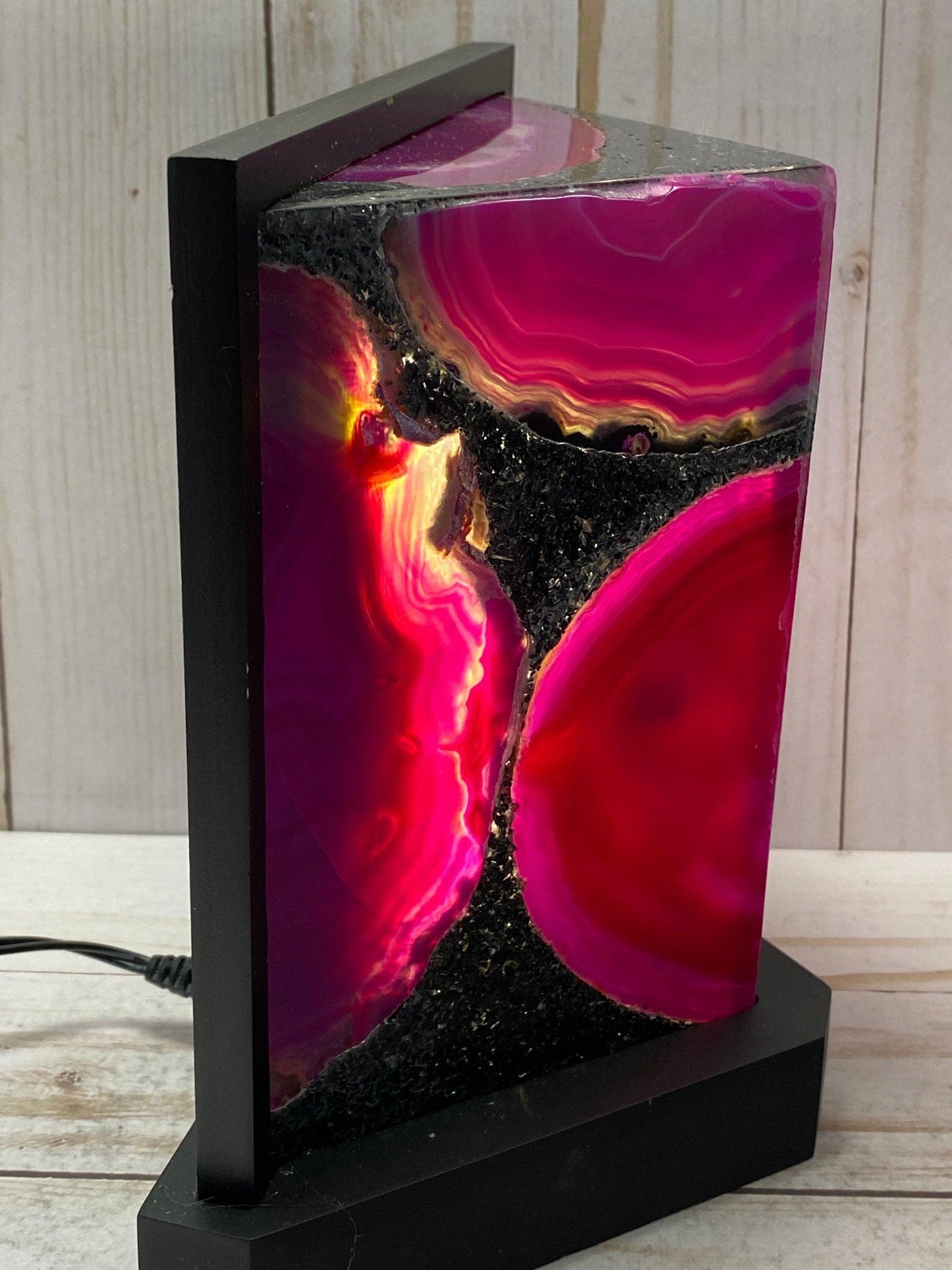 Agate Table Lamp - 7 inch Pink agate - RocciaRoba