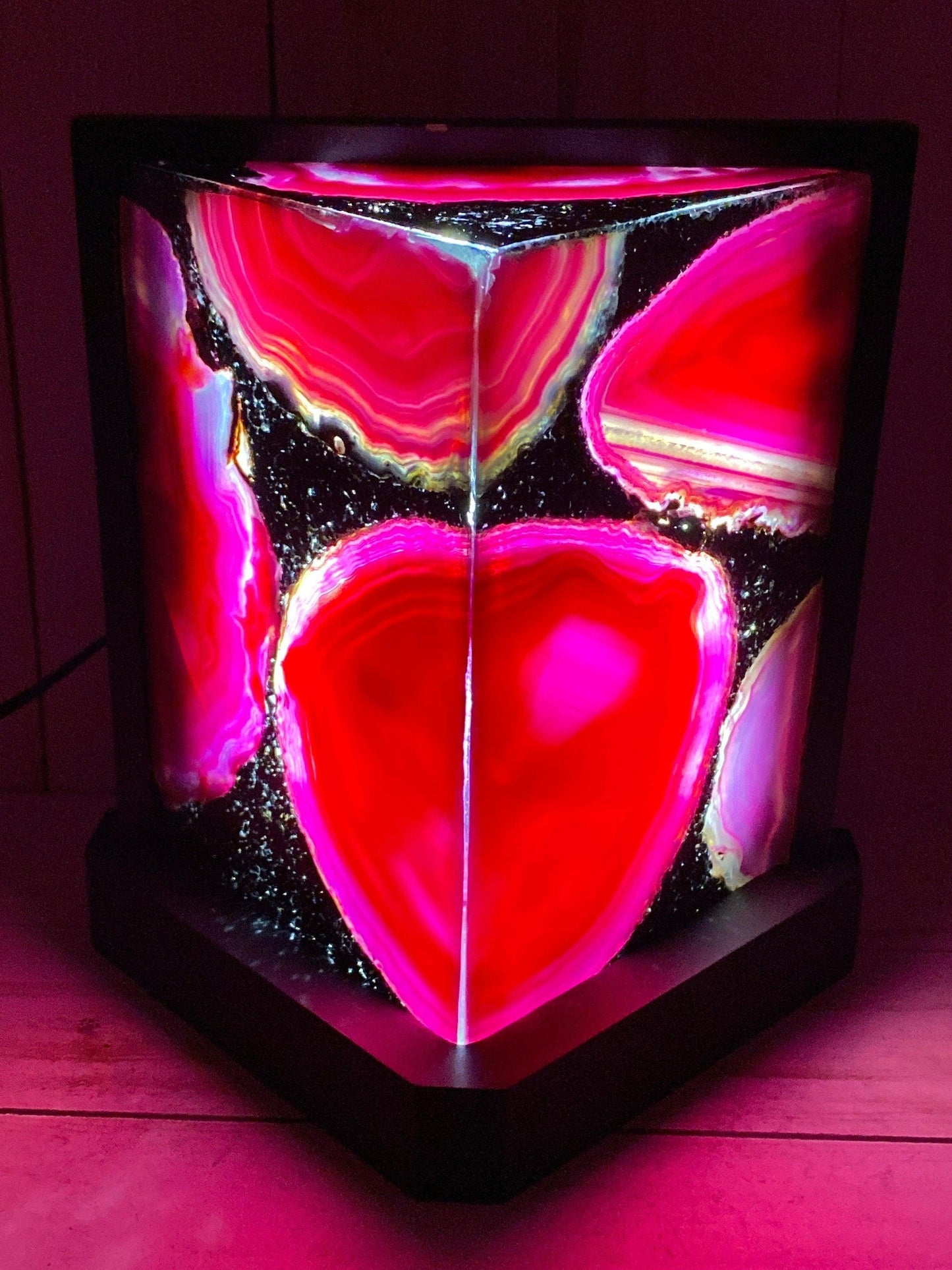 Agate Table Lamp - 7 inch Pink agate - RocciaRoba