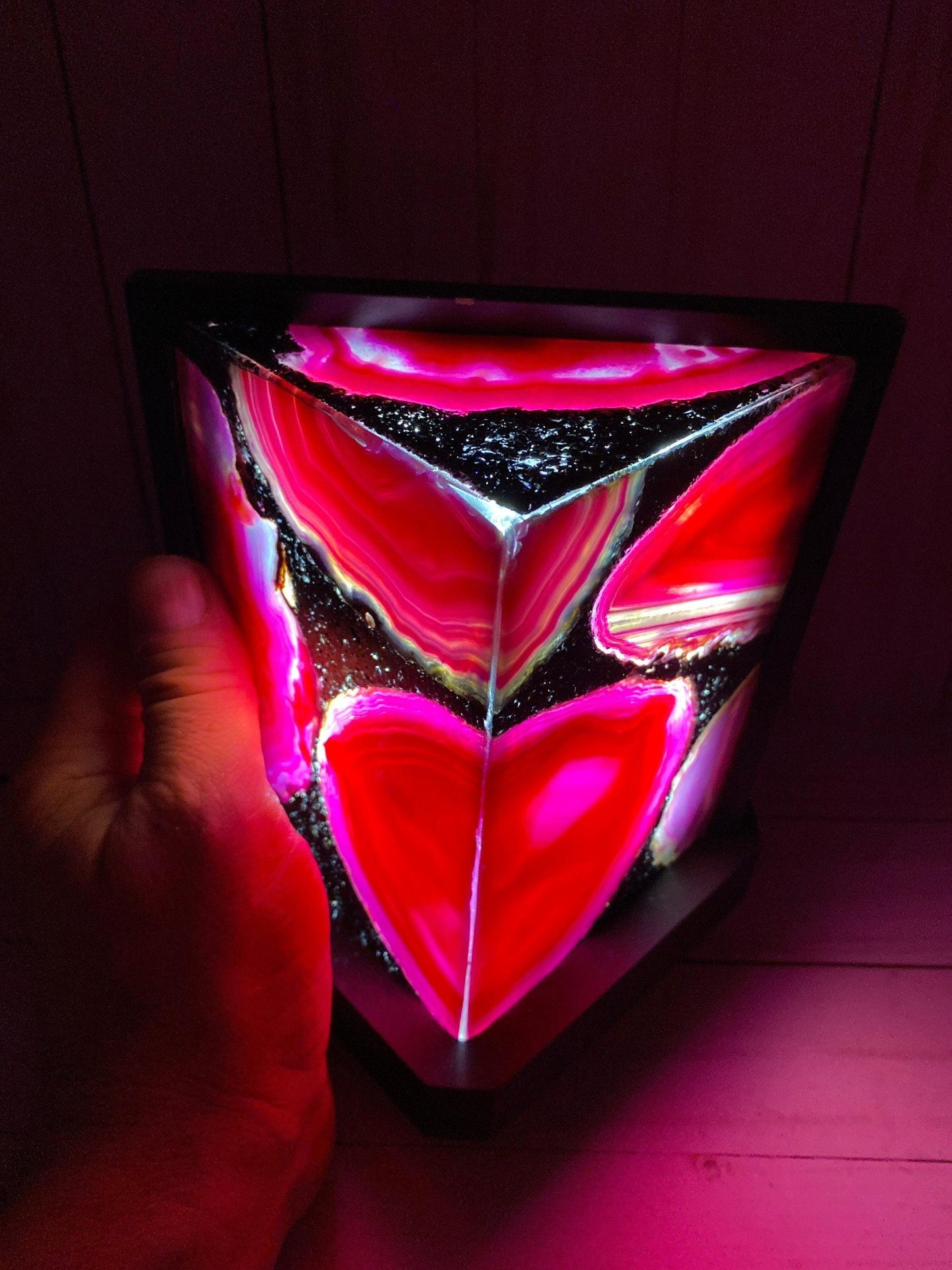 Agate Table Lamp - 7 inch Pink agate - RocciaRoba