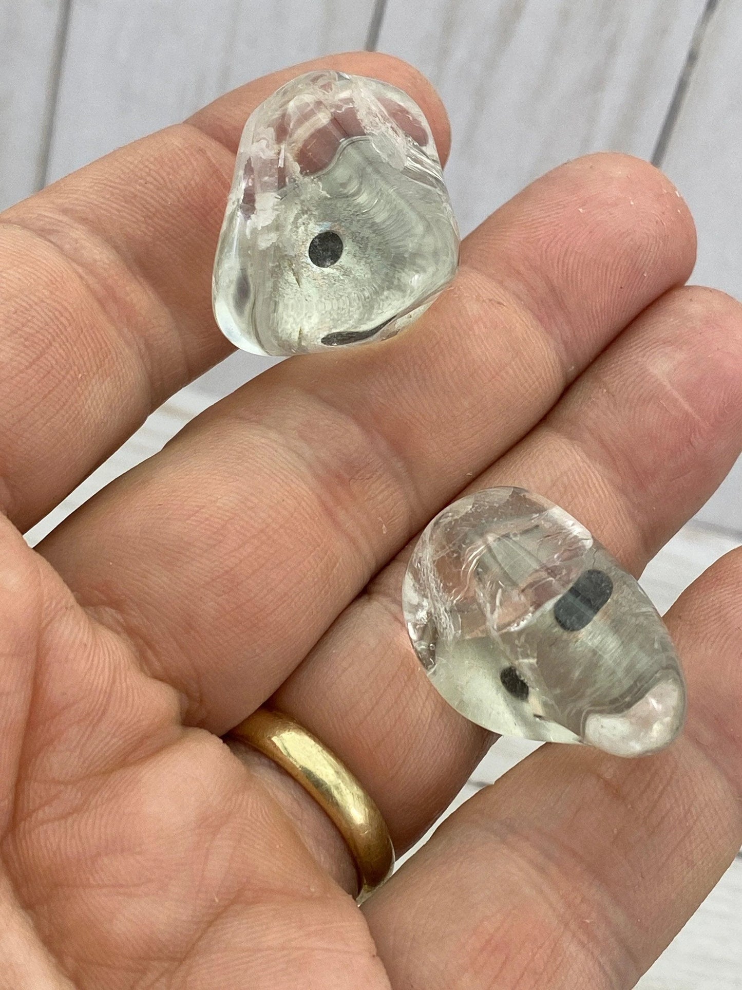 Cabinet knob - tumbled quartz - RocciaRoba
