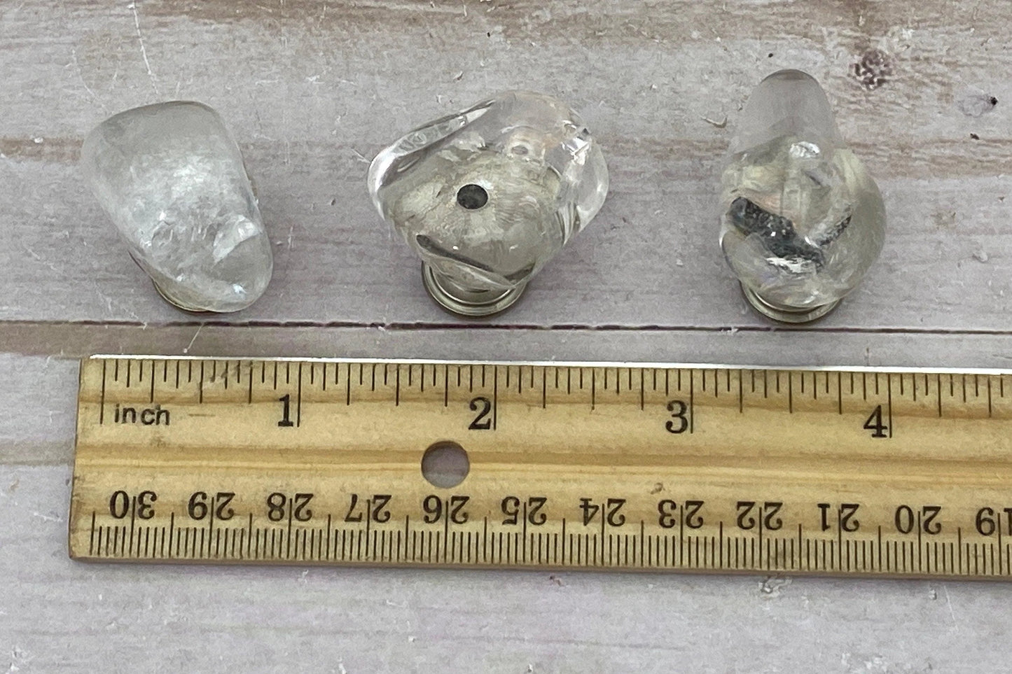 Cabinet knob - tumbled quartz - RocciaRoba