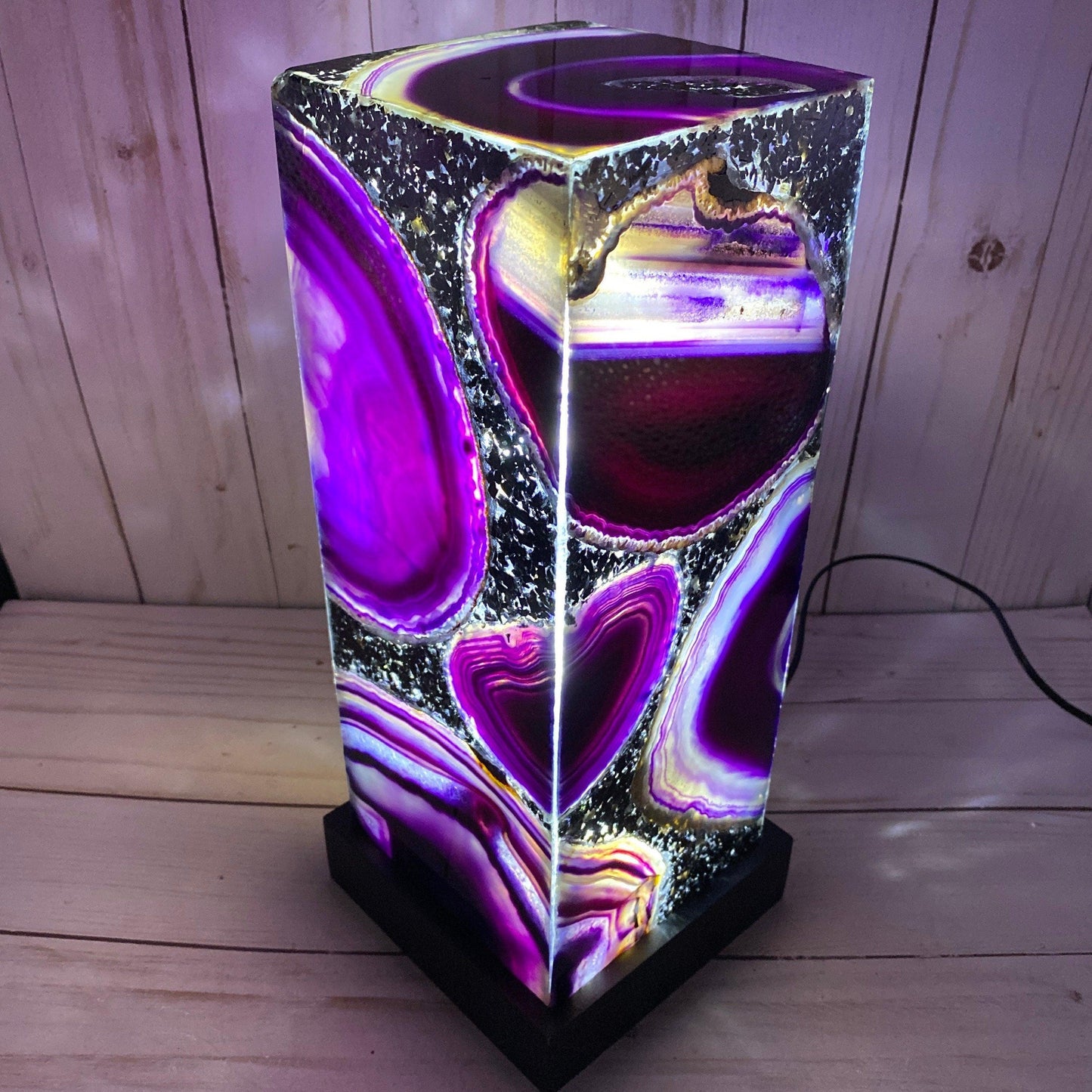Purple agate accent lamp 10.75-in tall - RocciaRoba