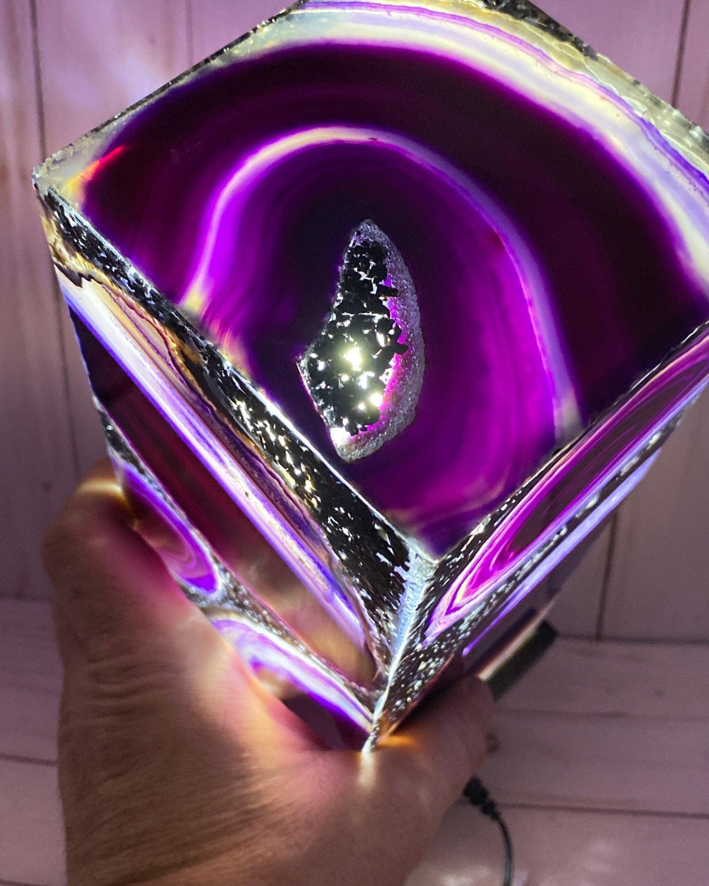 Purple agate accent lamp 10.75-in tall - RocciaRoba