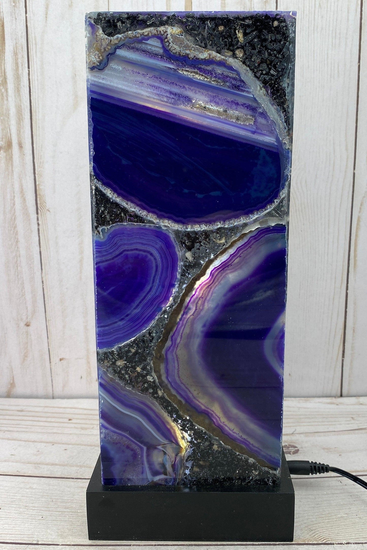 Purple agate accent lamp 10.75-in tall - RocciaRoba