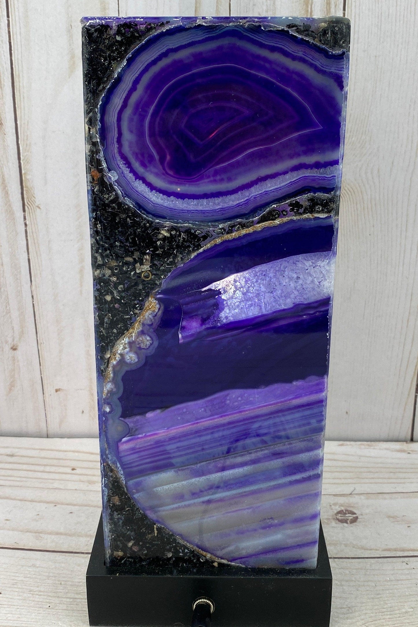 Purple agate accent lamp 10.75-in tall - RocciaRoba