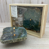 Rock Candle Gift Box - moss agate - RocciaRoba