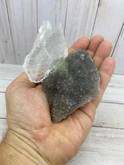 Selenite on amethyst - RocciaRoba