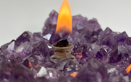 rock oil candle, amethyst lamp