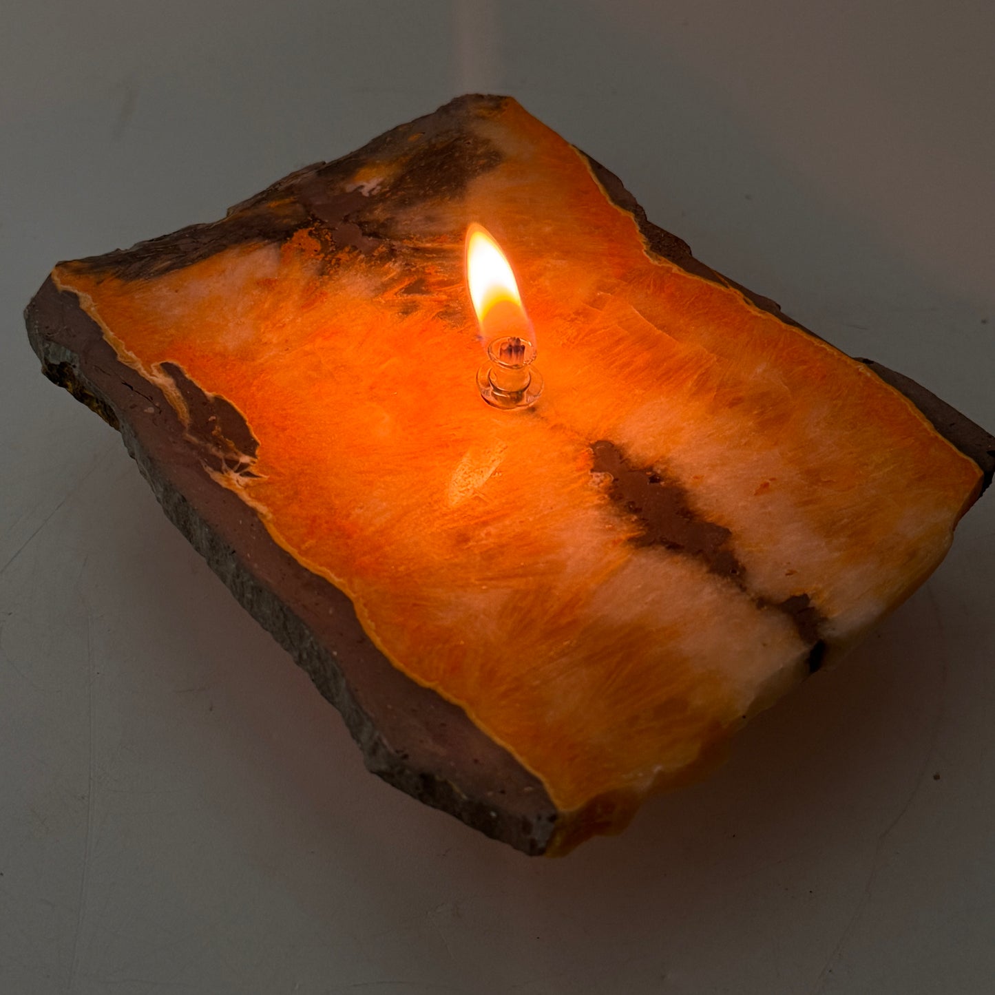 Bumblebee Jasper Rock Candle
