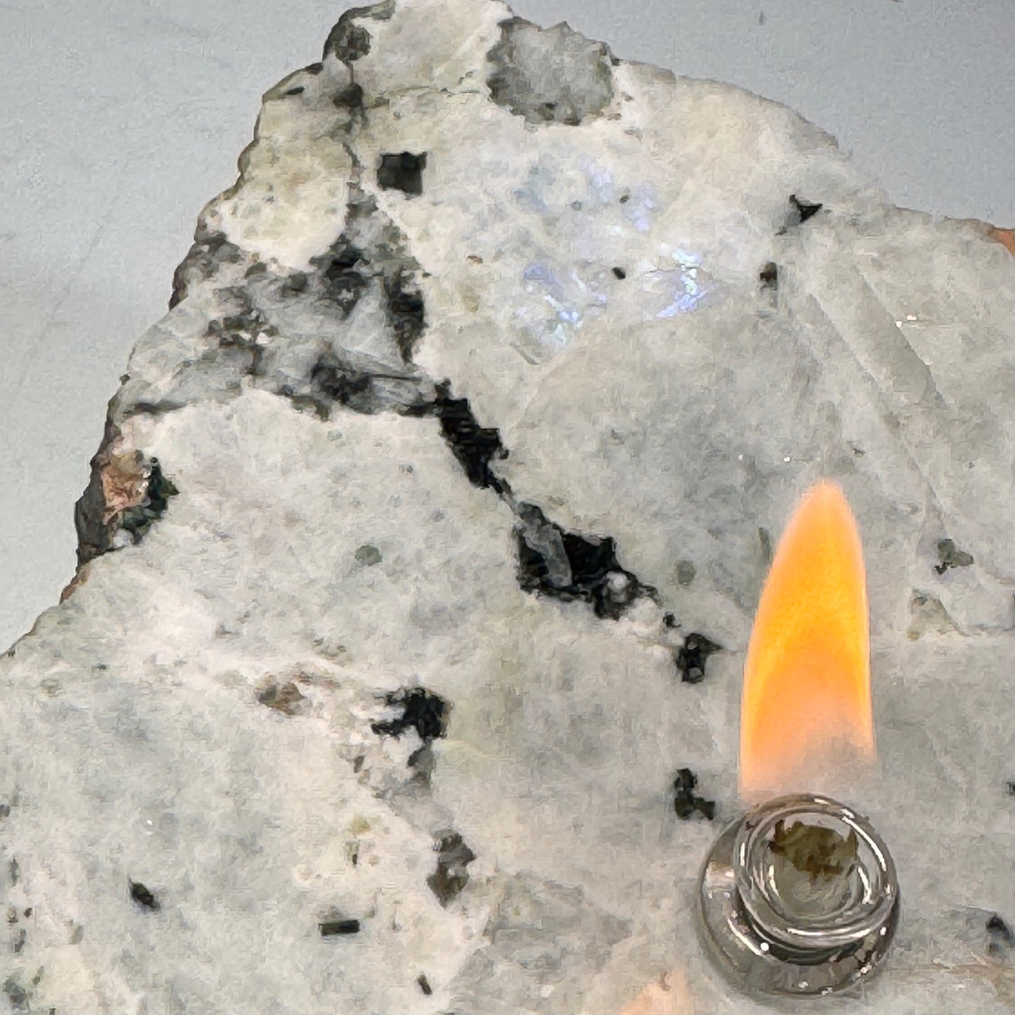 Rainbow Moonstone rock candle