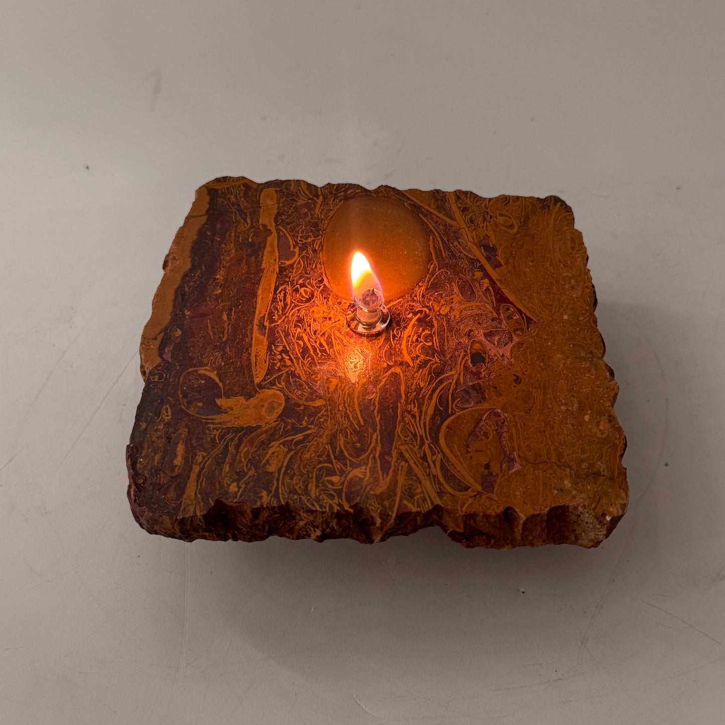 Calligraphy Stone Rock Oil Candle