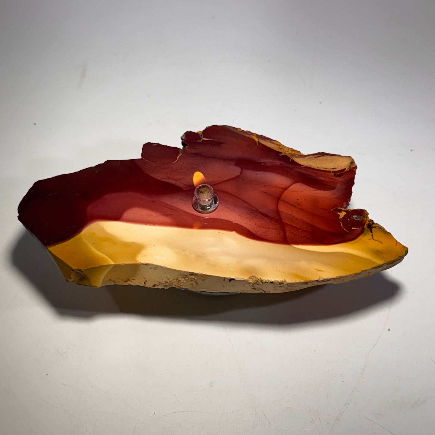Mookite Jasper Rock Candle