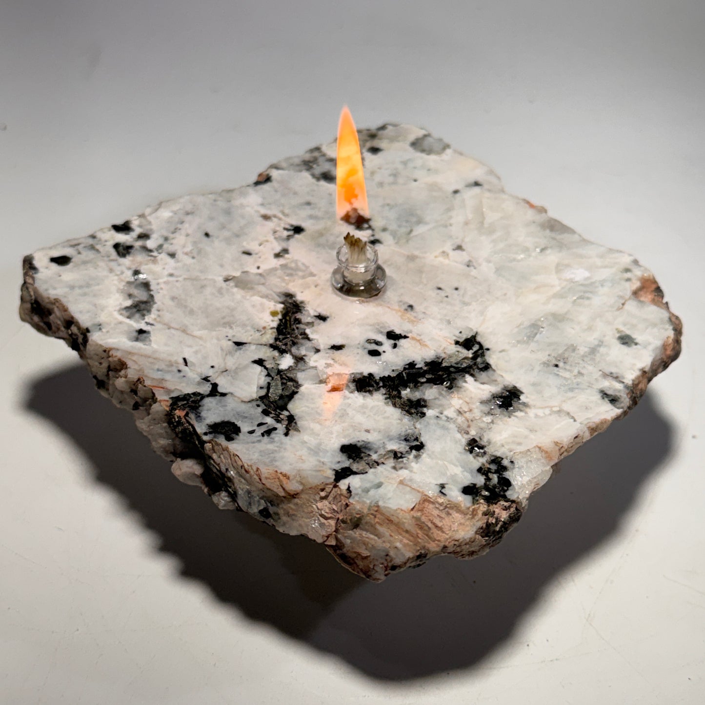 Rainbow Moonstone rock candle