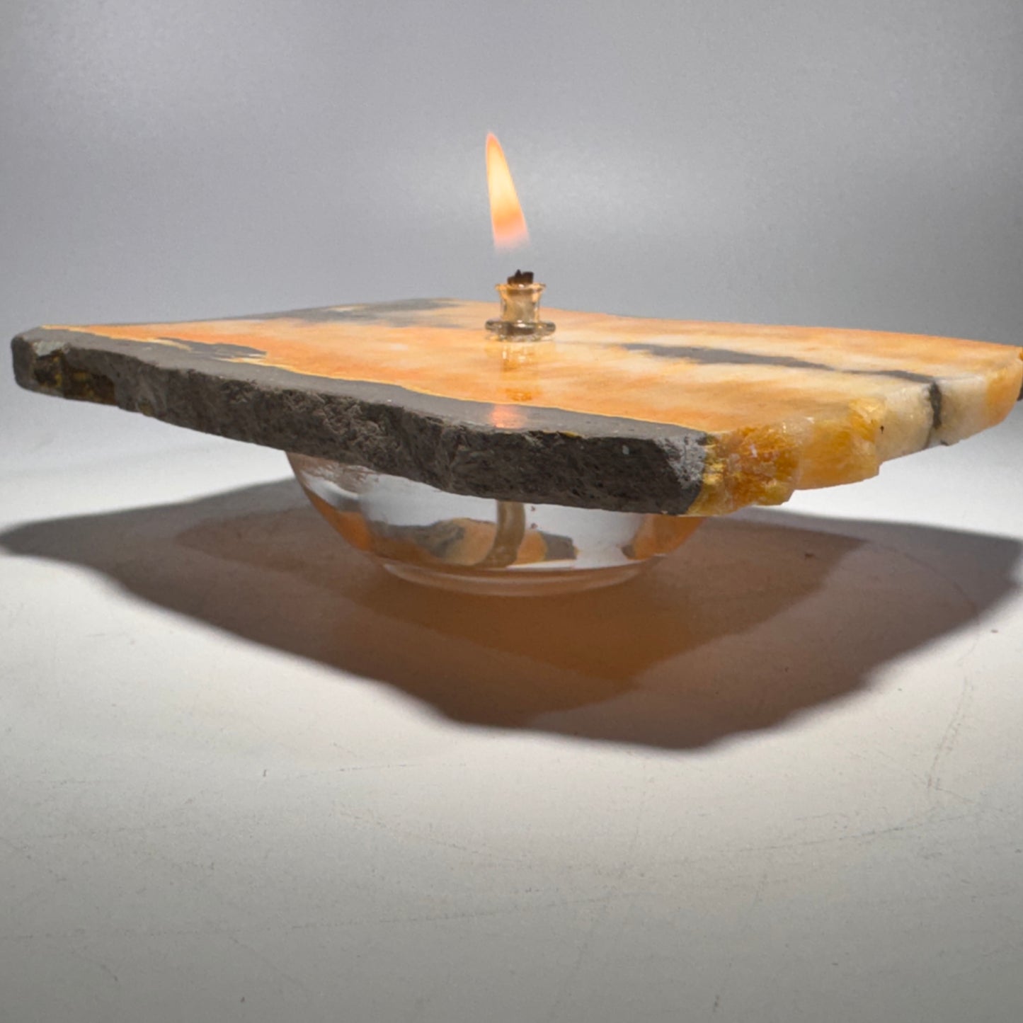 Bumblebee Jasper Rock Candle