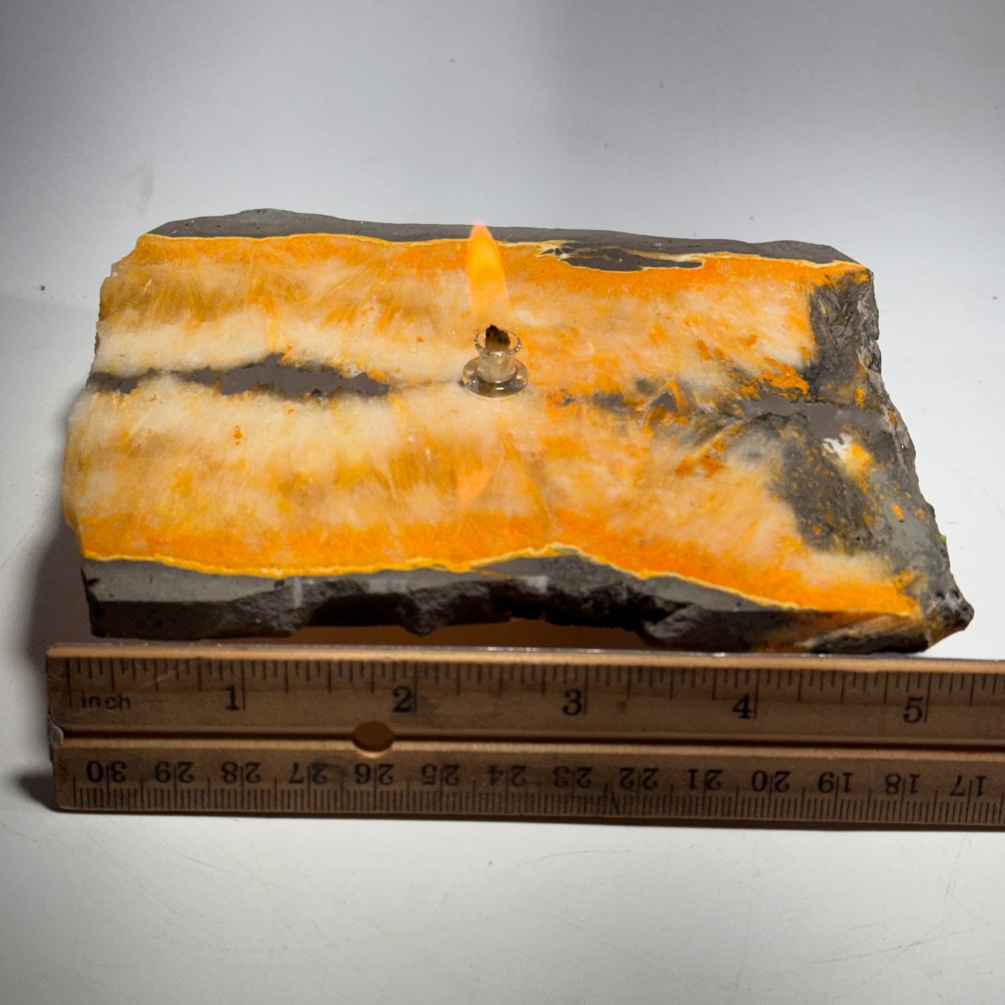 Bumblebee Jasper Rock Candle
