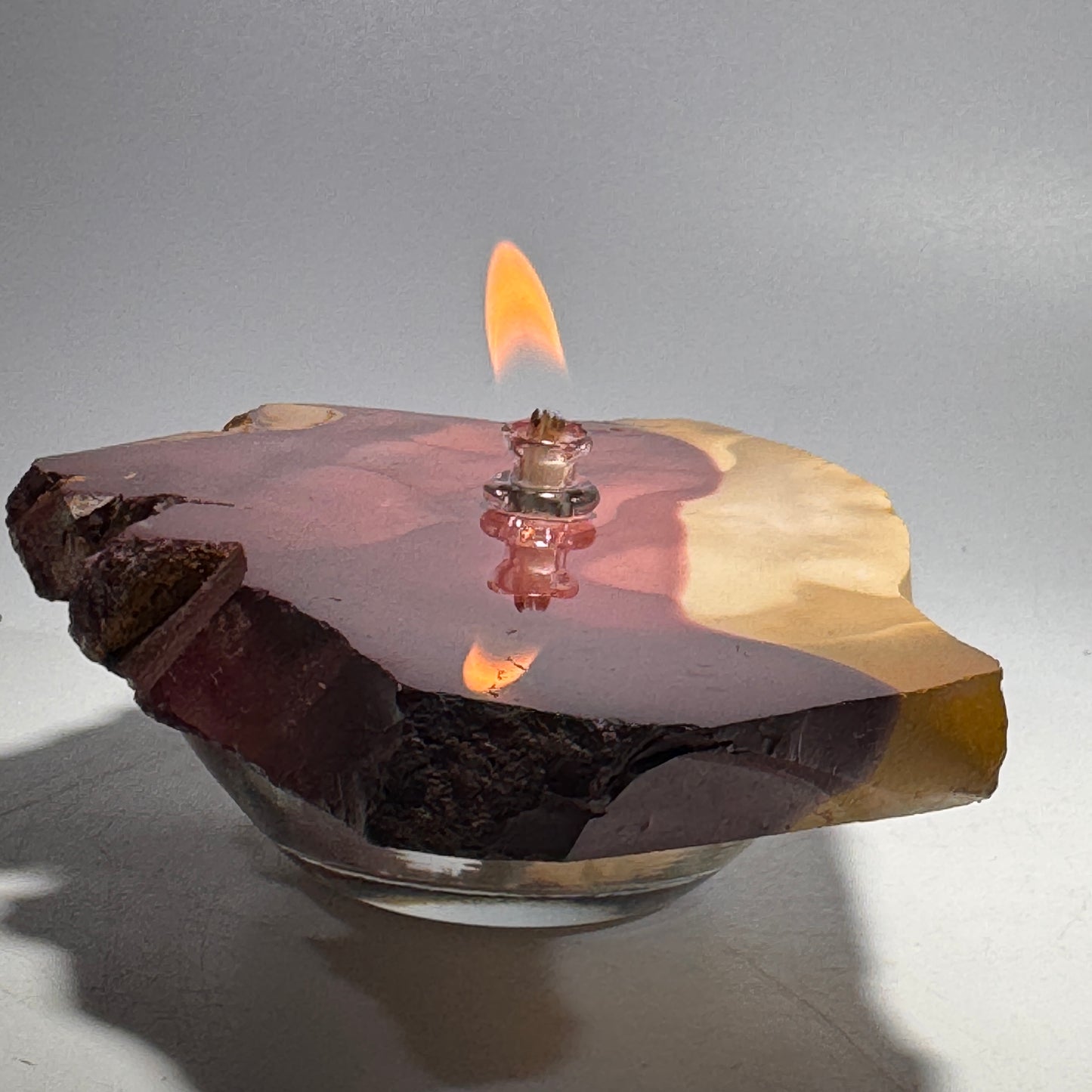 Mookite Jasper Rock Candle