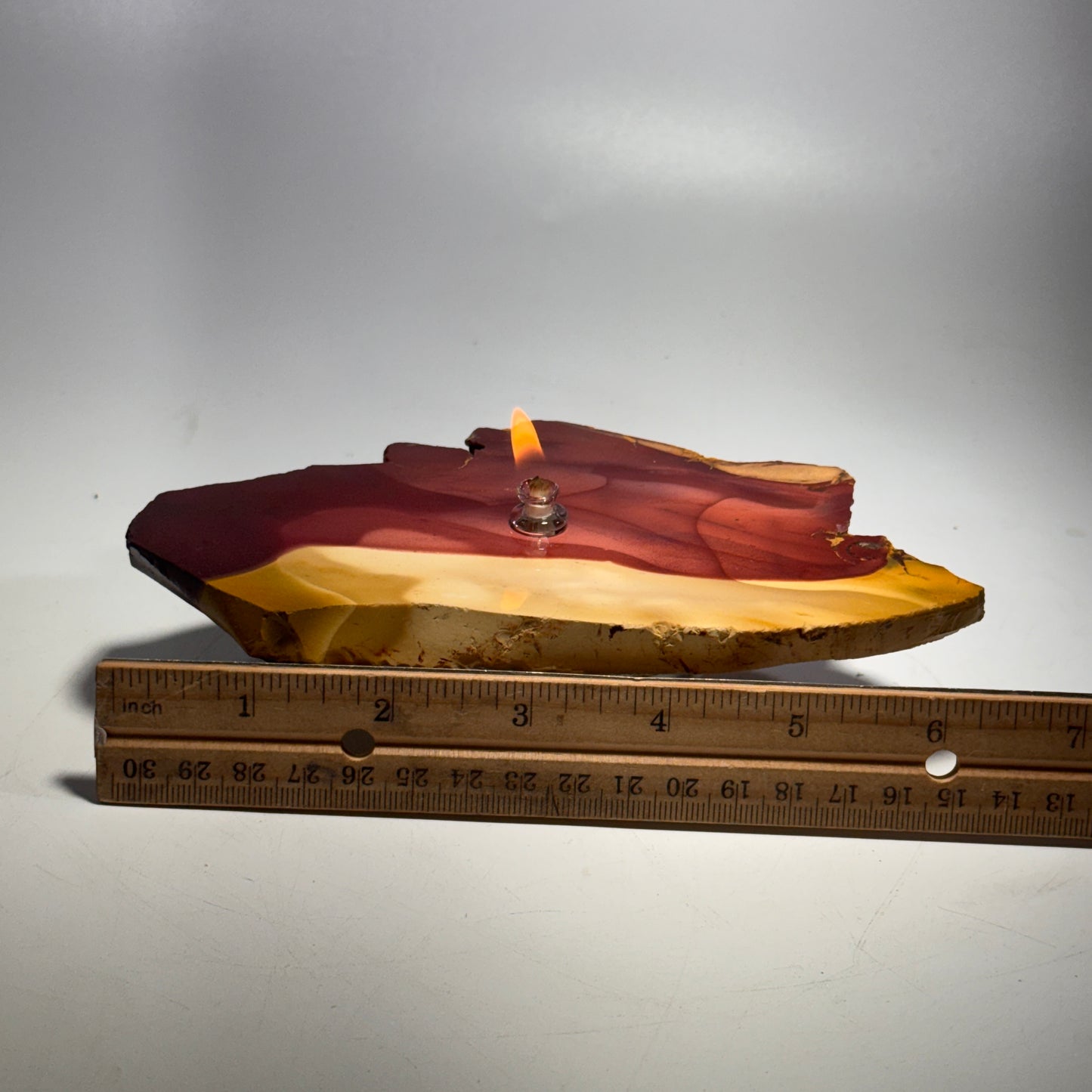 Mookite Jasper Rock Candle