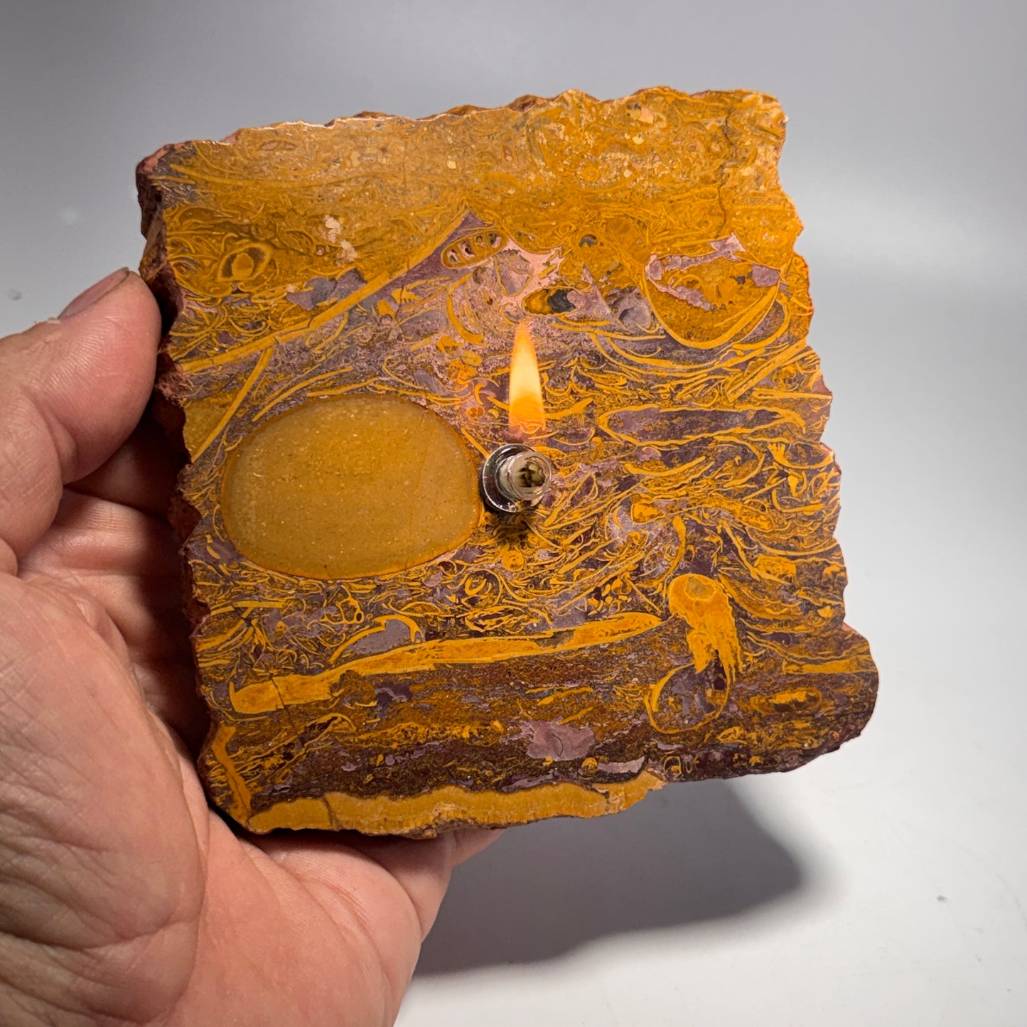 Calligraphy Stone Rock Oil Candle
