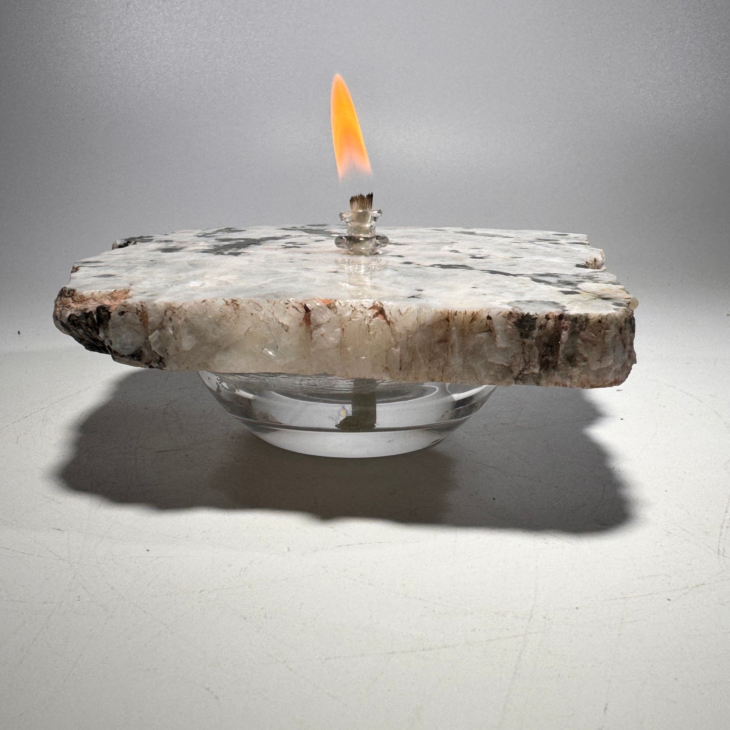 Rainbow Moonstone rock candle