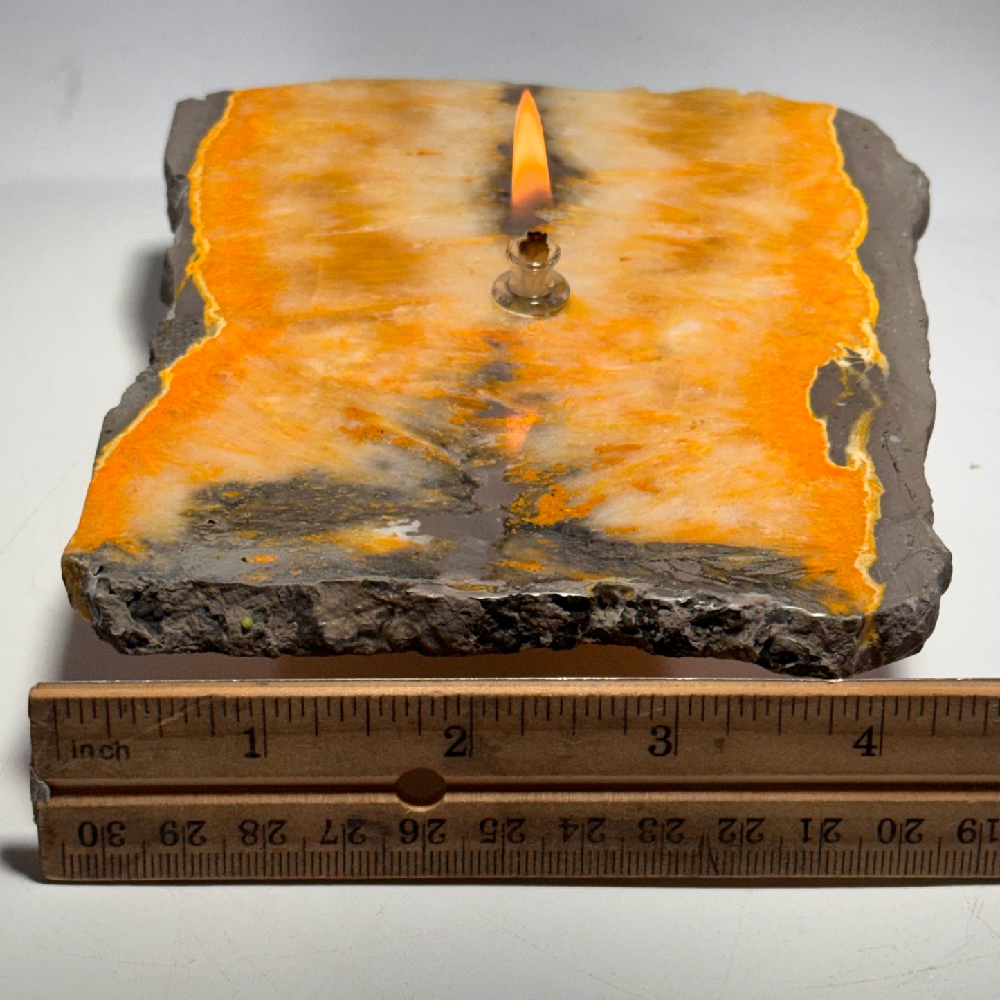 Bumblebee Jasper Rock Candle