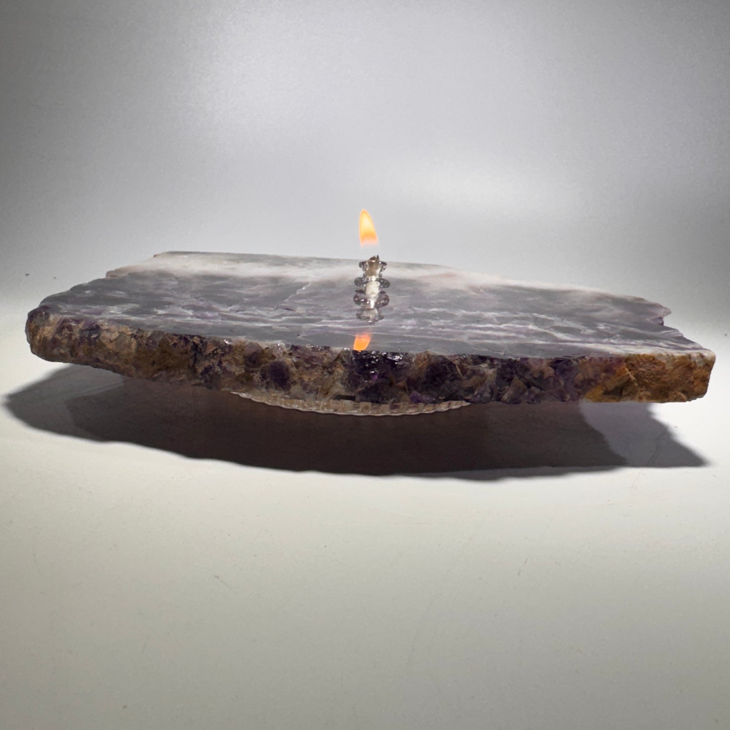 Amethyst Geode Slab Rock Candle