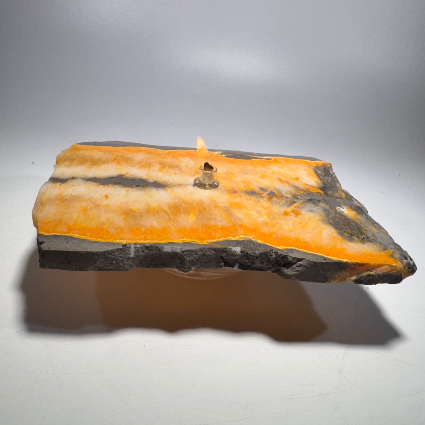 Bumblebee Jasper Rock Candle