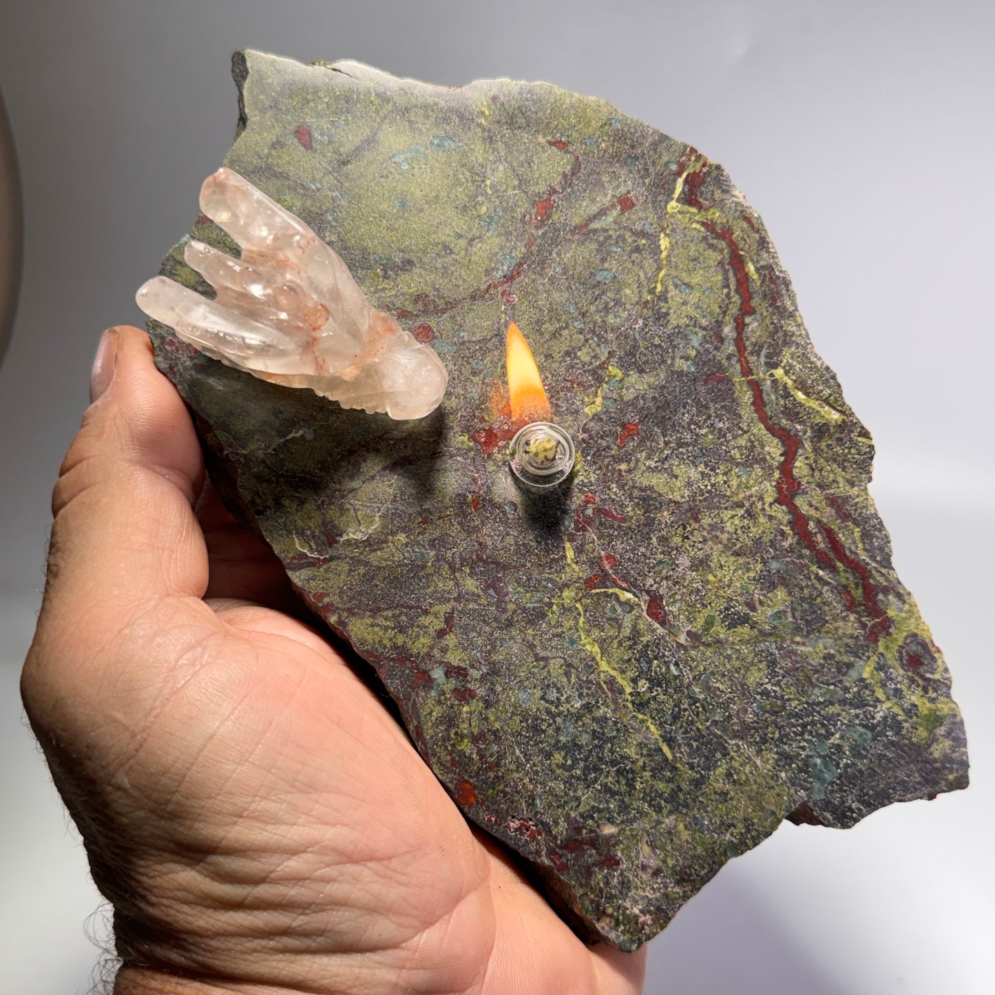 Dragon’s Blood Stone Rock Candle