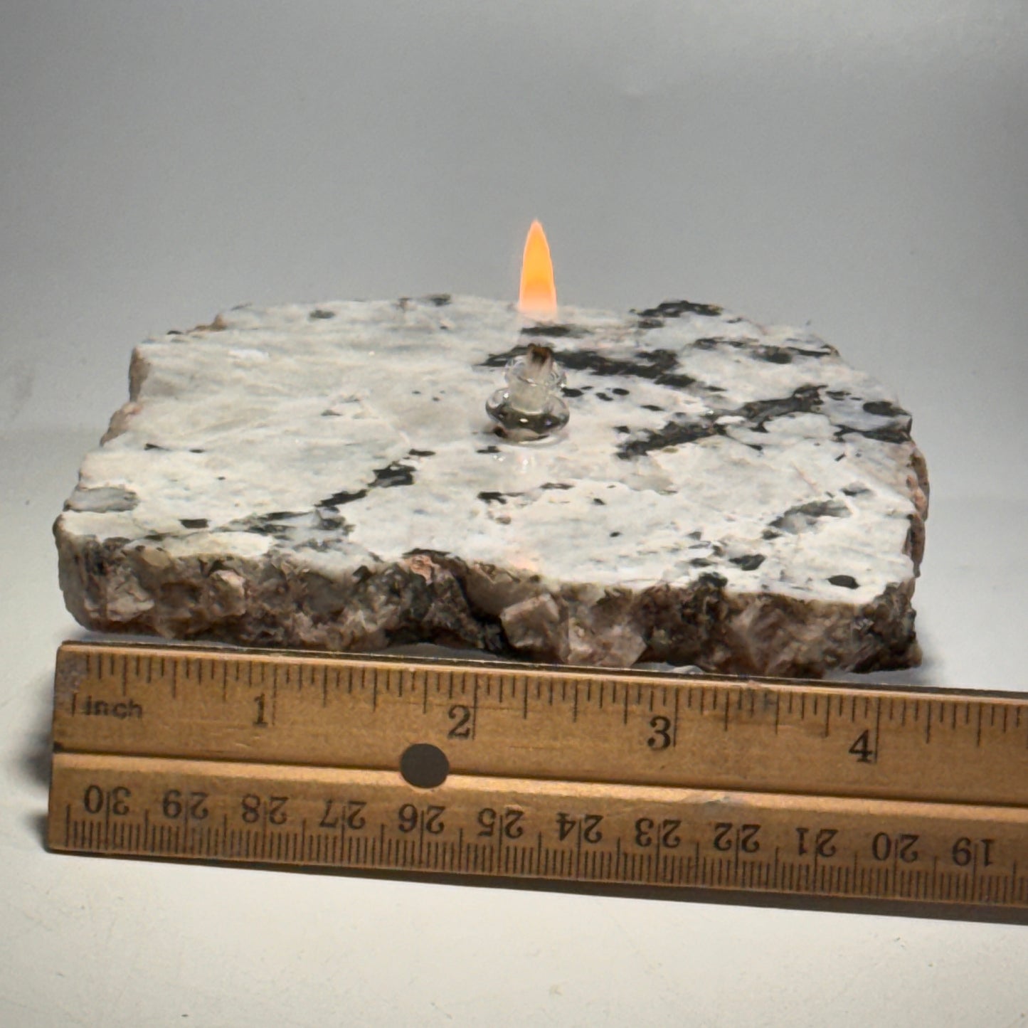 Rainbow Moonstone rock candle