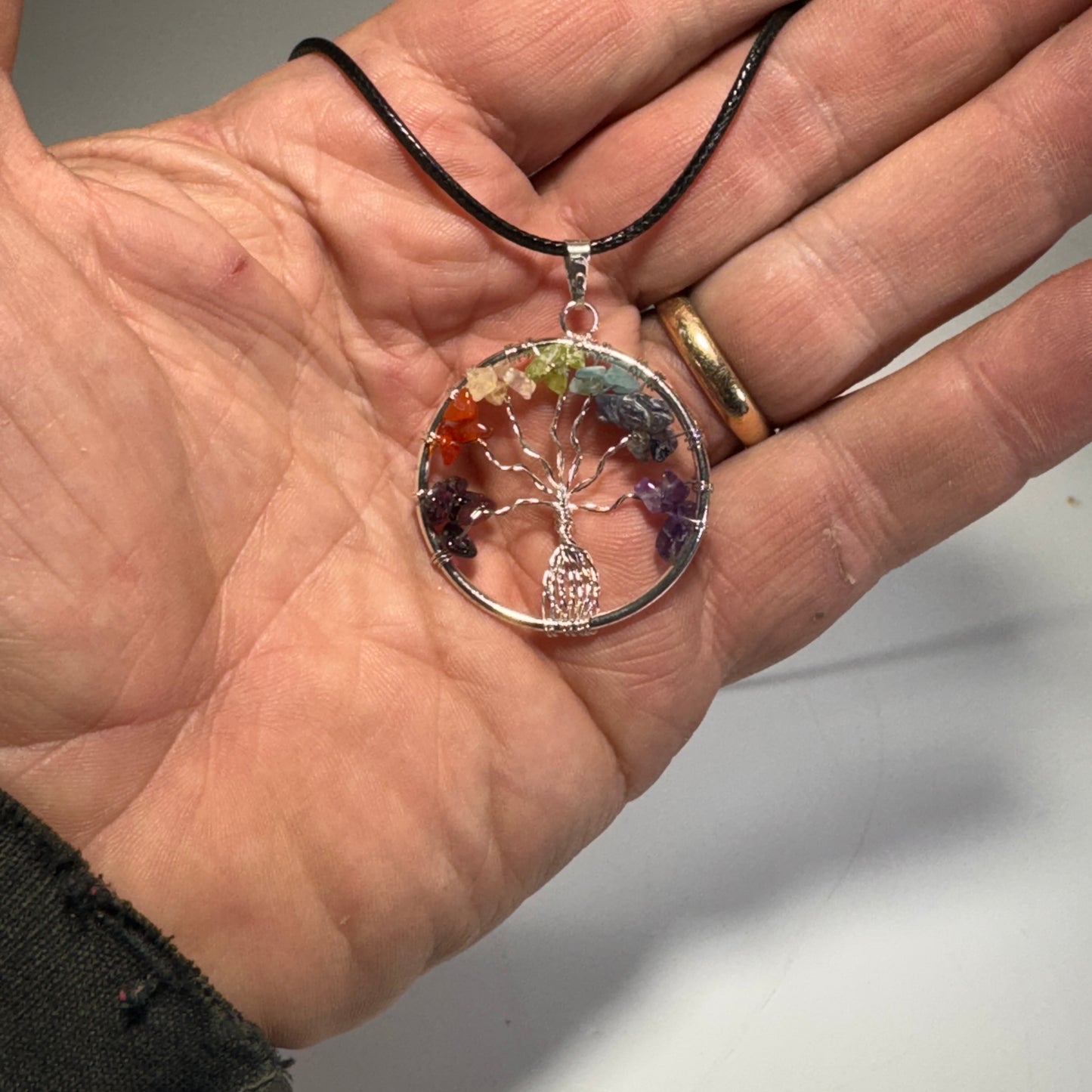 Chakra Tree of Life Pendant with adjustable neck cord