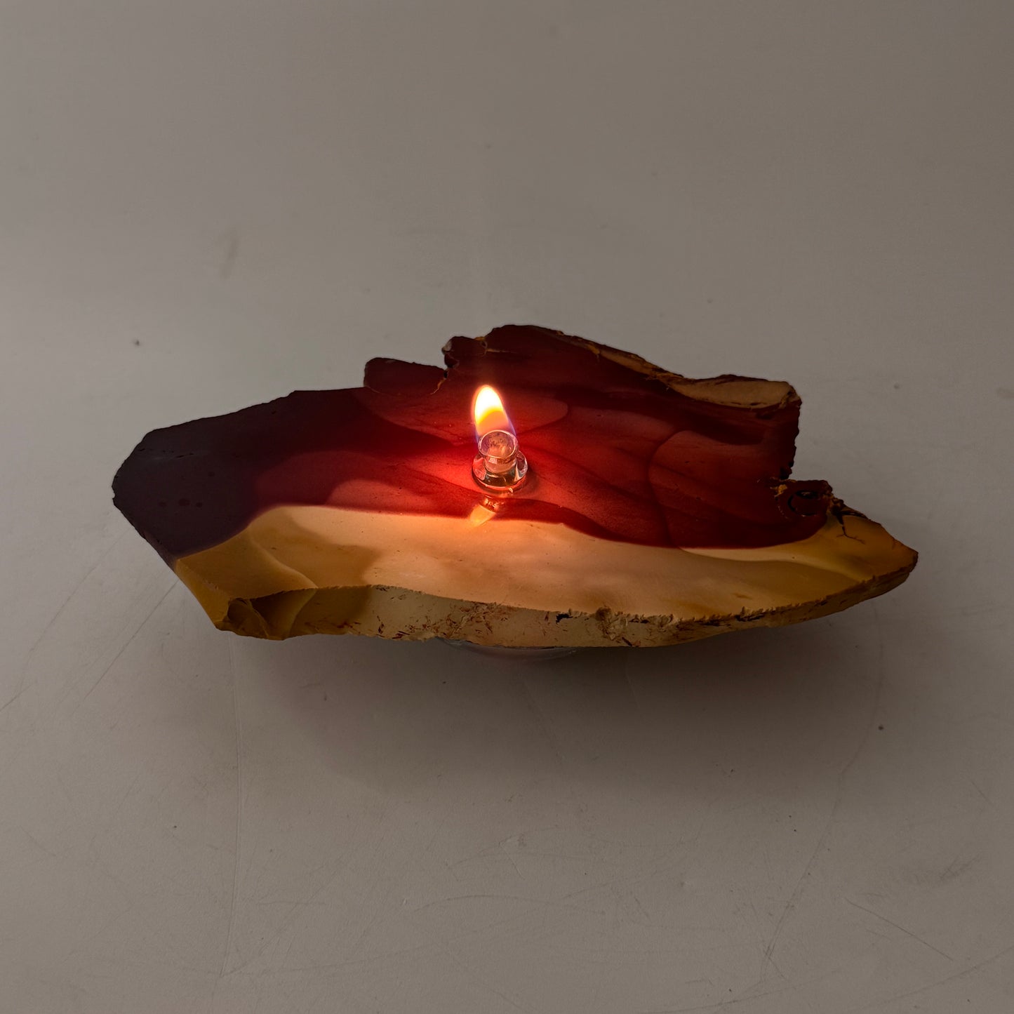 Mookite Jasper Rock Candle