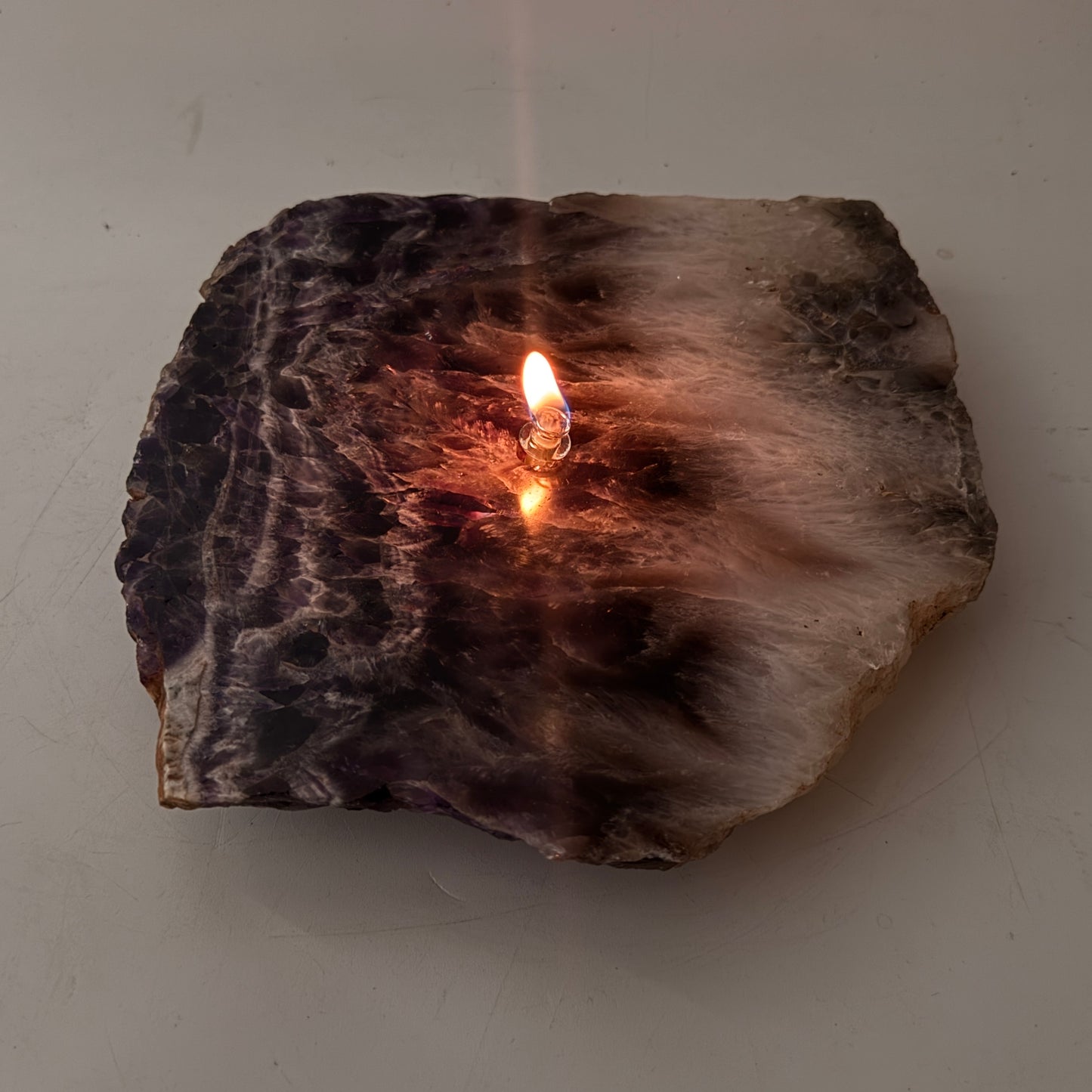 Amethyst Geode Slab Rock Candle