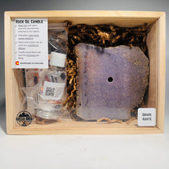 Rock Candle gift box - grape agate