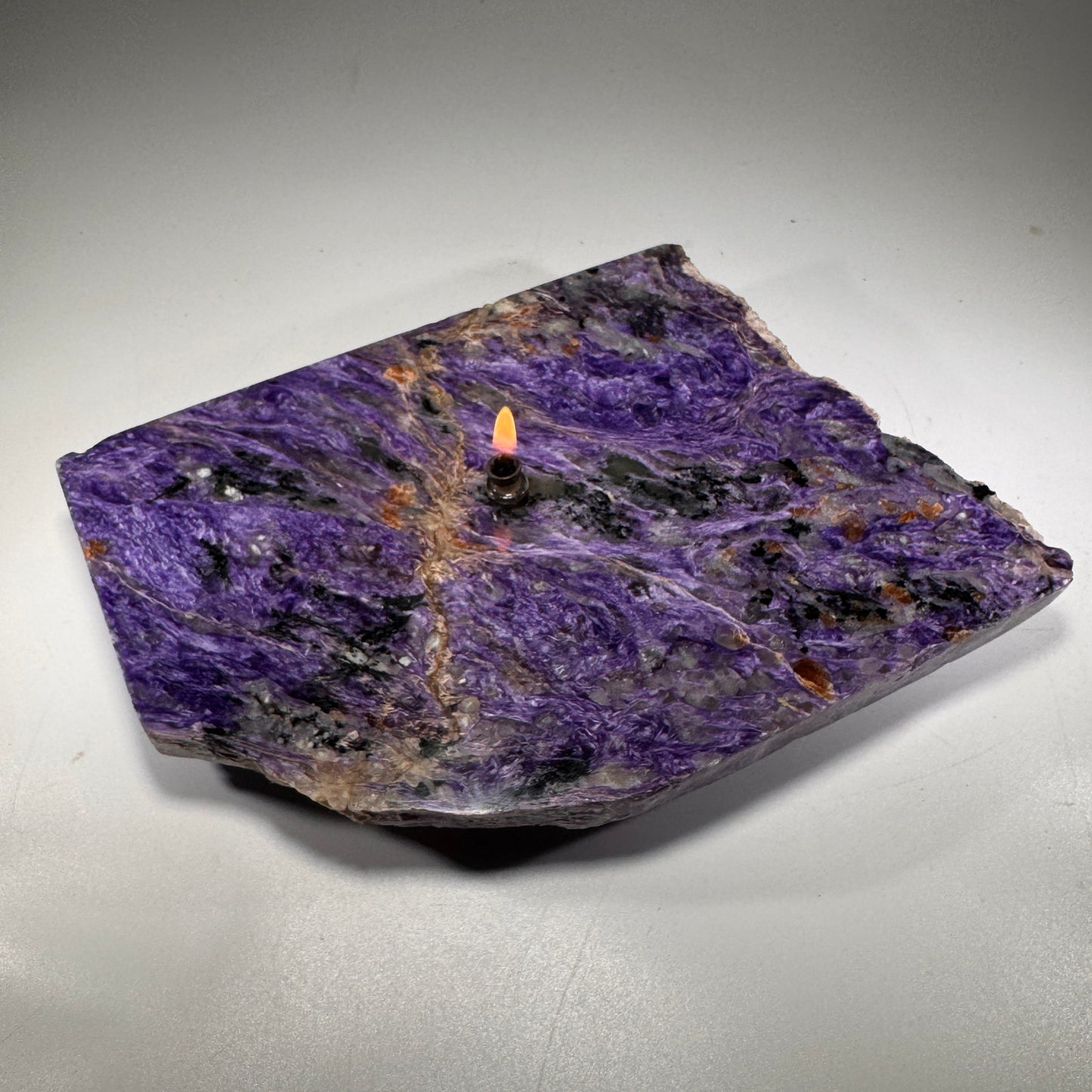 Charoite Rock Candle