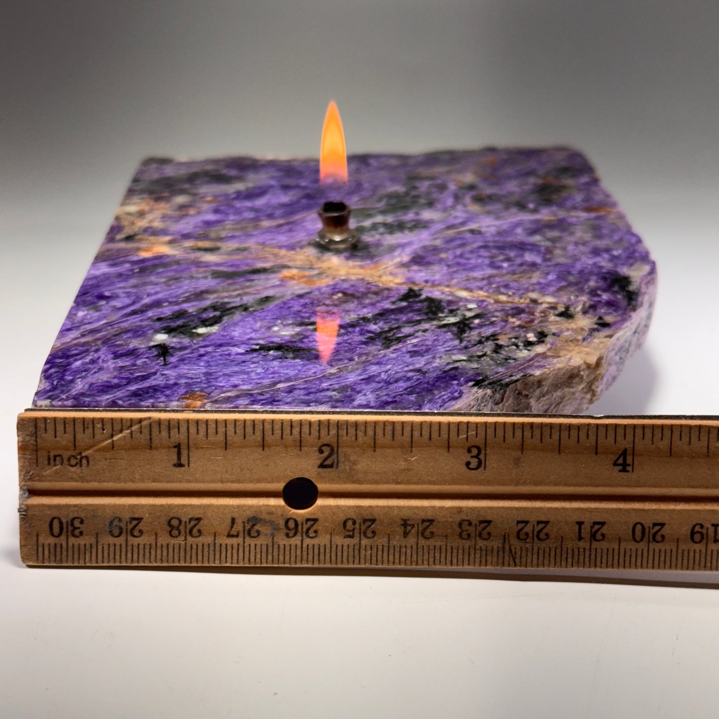 Charoite Rock Candle